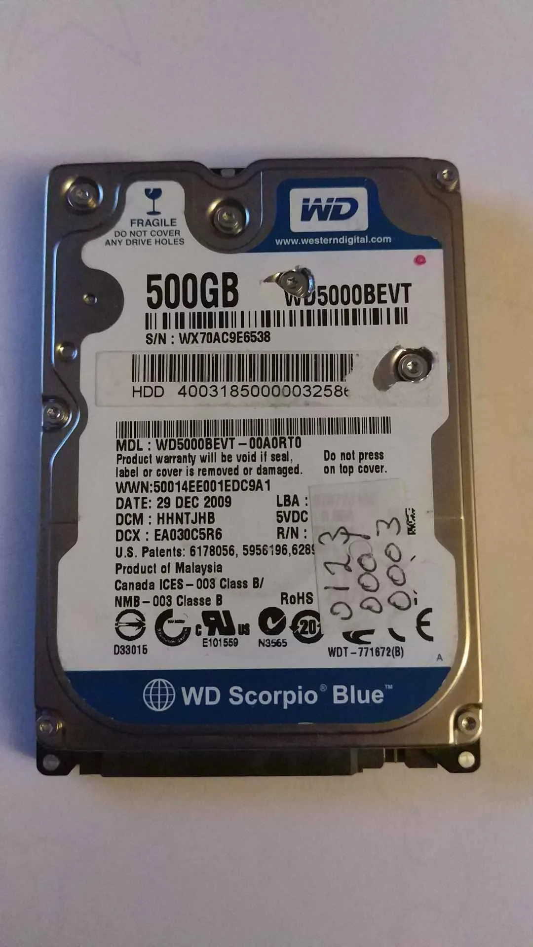 Western Digital WD5000BEVT-00A0RT0