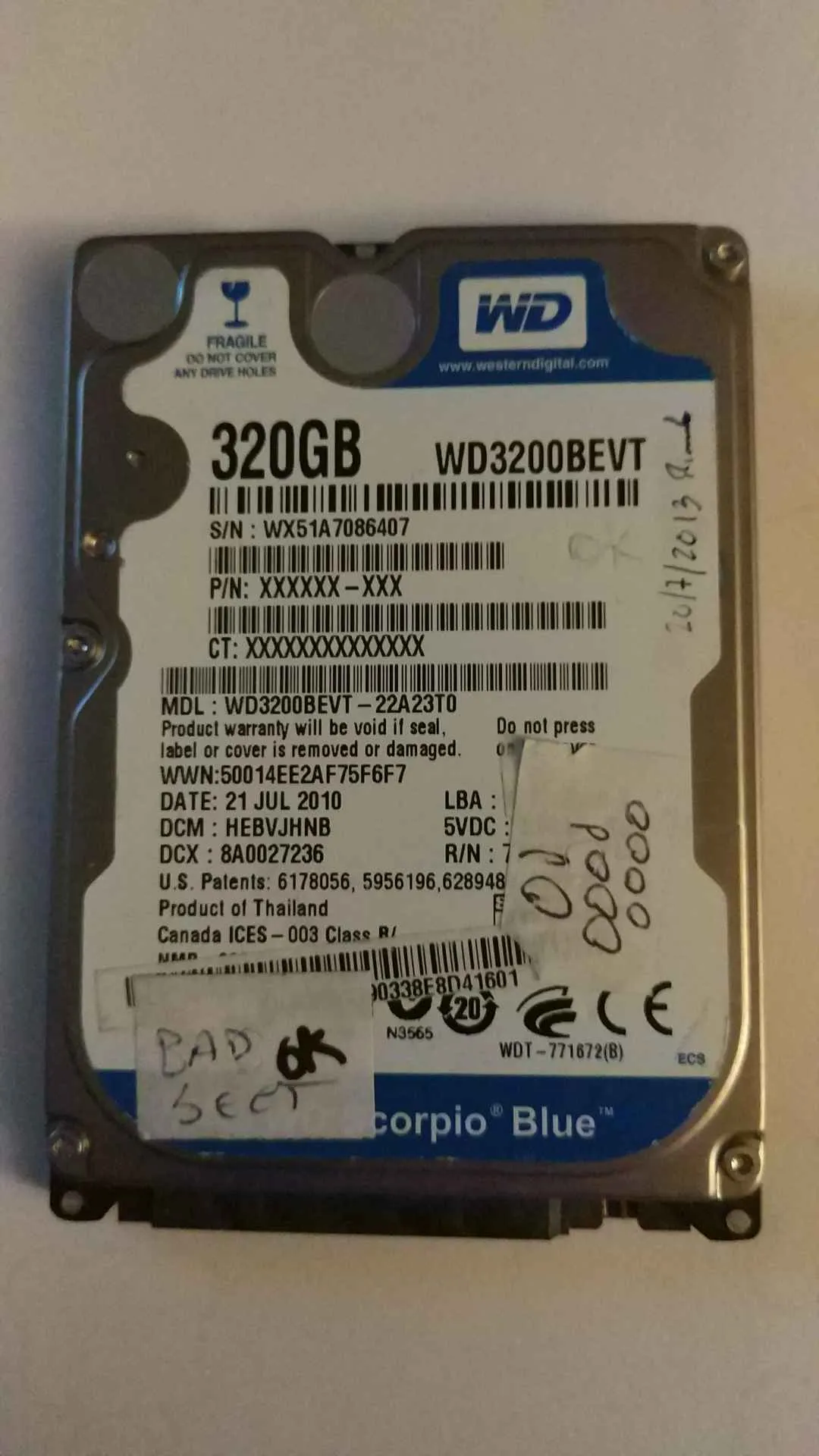 WD3200BEVT-22A23T0