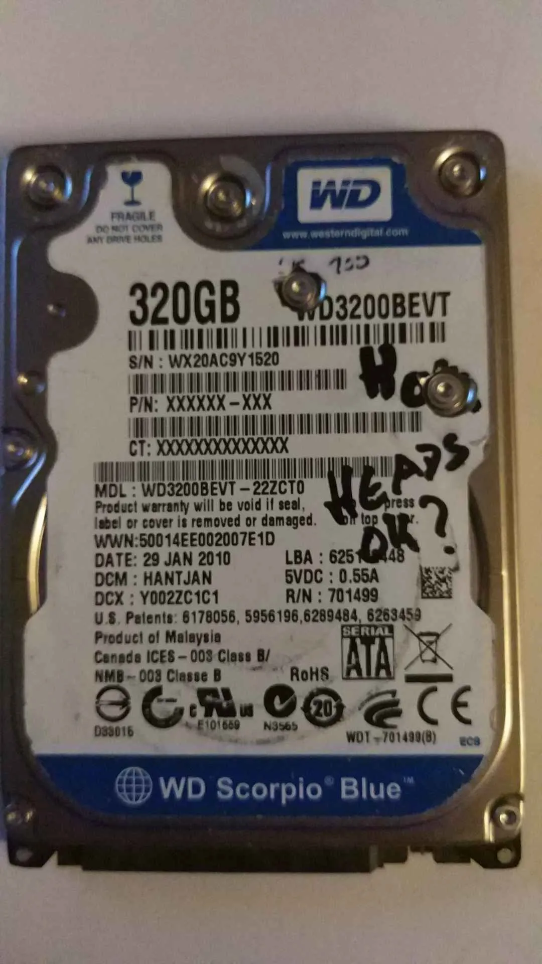Western Digital WD3200BEVT-22ZCT0