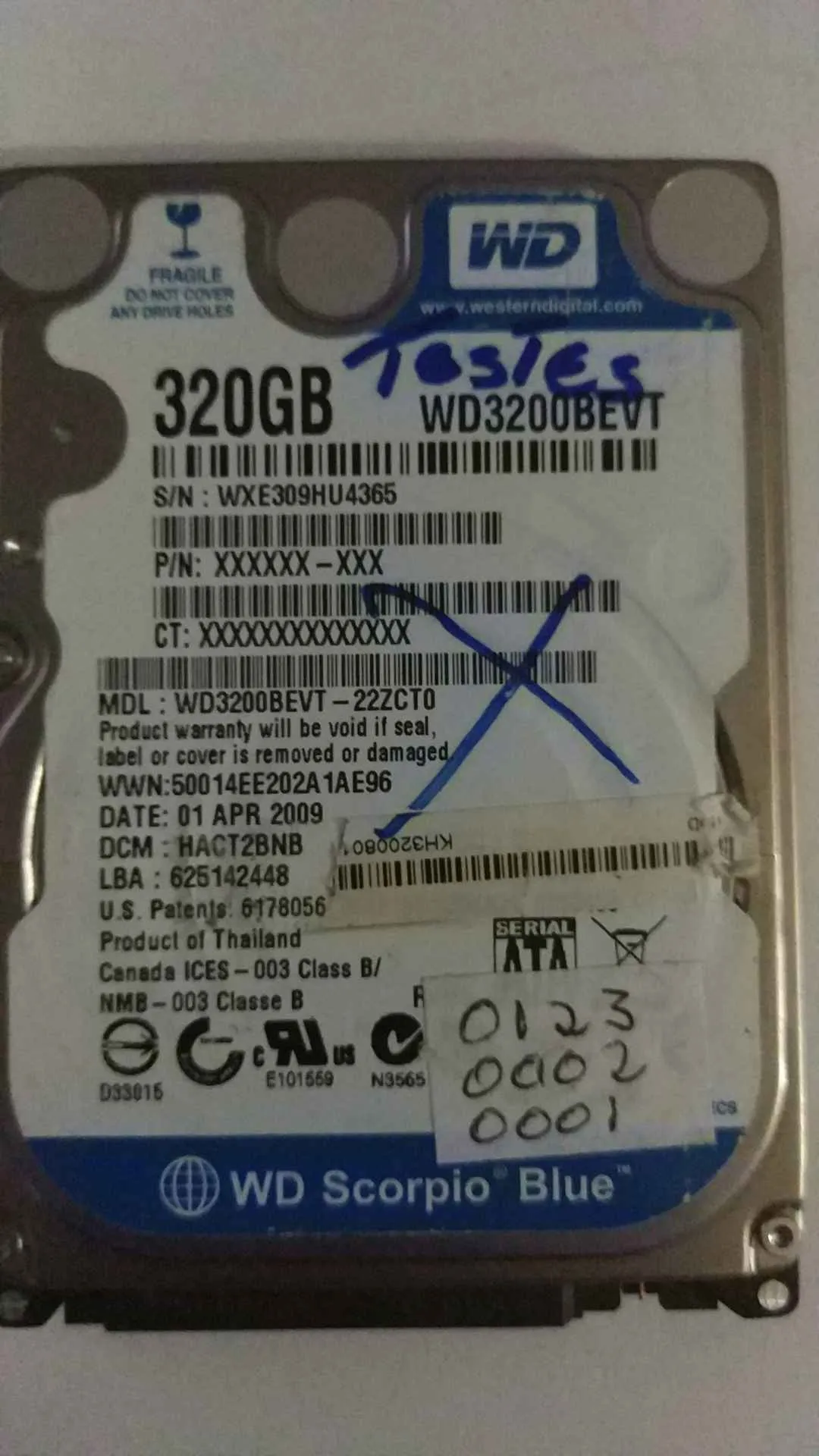 WD3200BEVT-22ZCT0