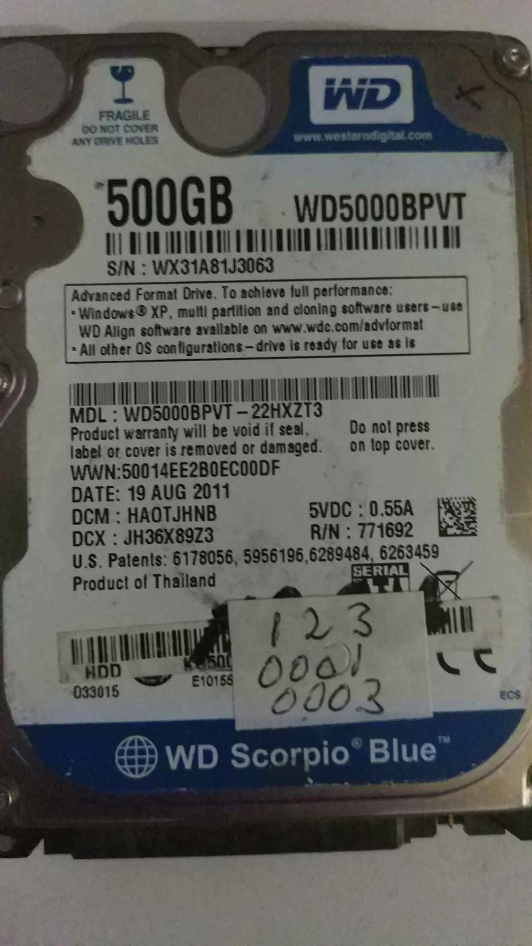 WD5000BPVT-22HXZT3