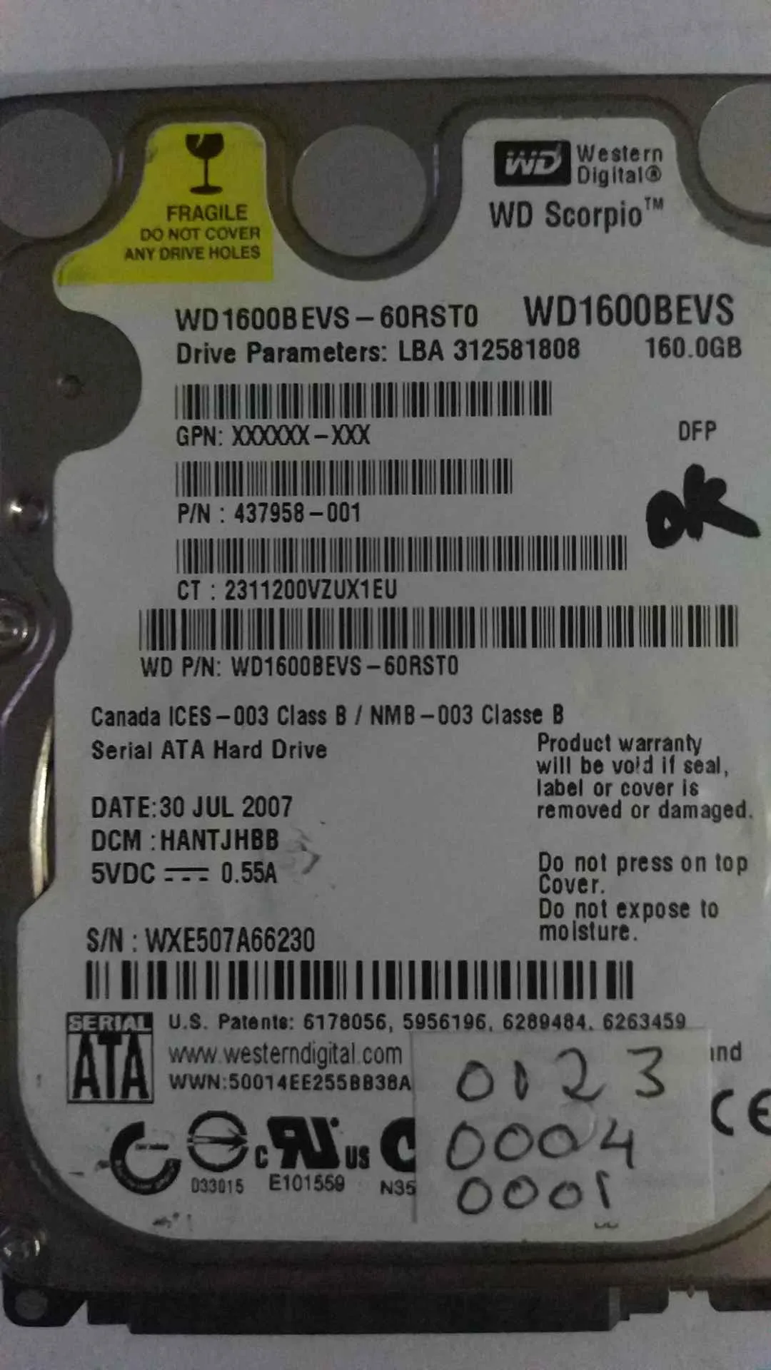 WD1600BEVS-60RST0