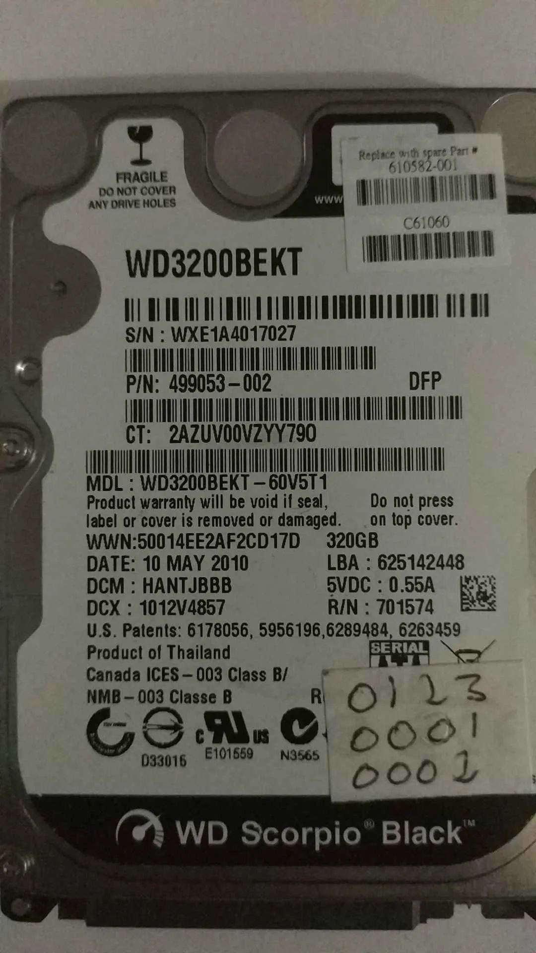 WD3200BEKT-60V5T1