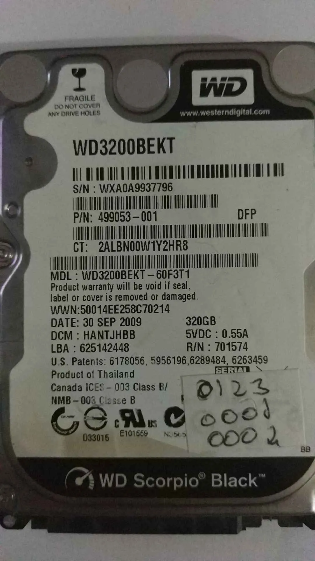 WD3200BEKT-60F3T1