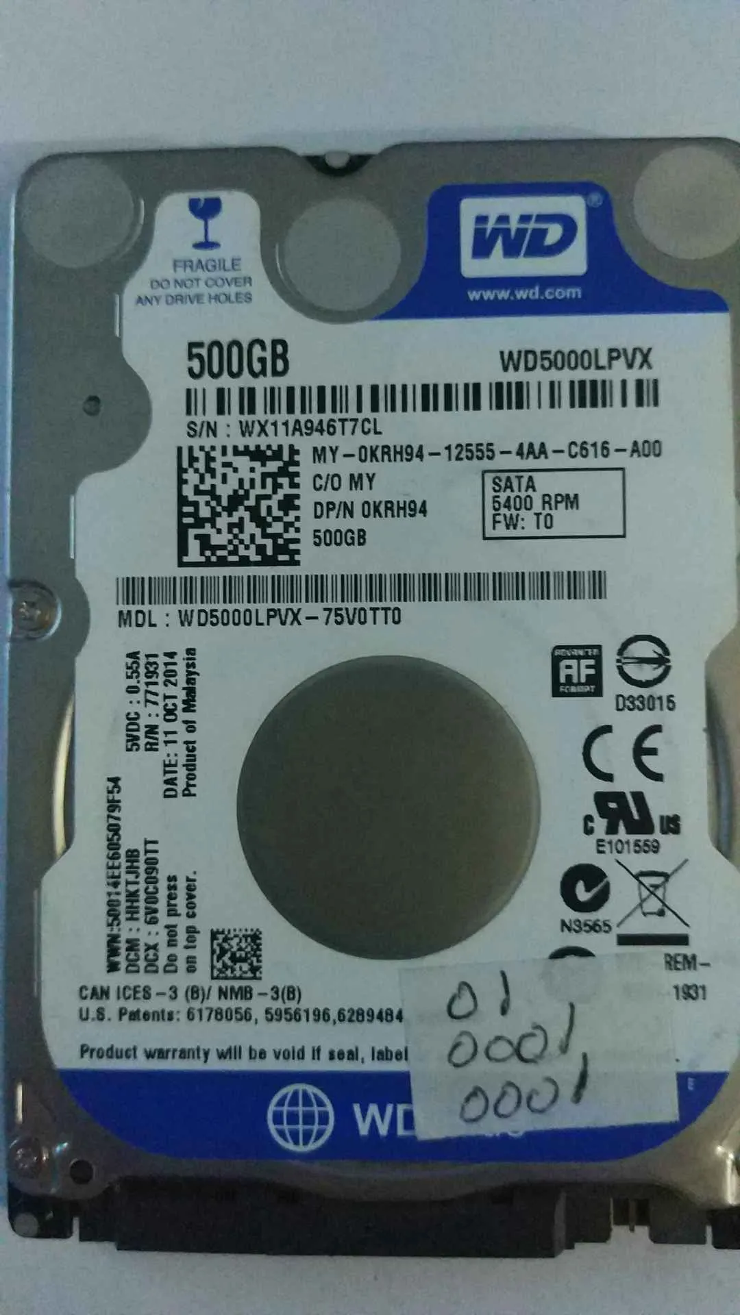 WD5000LPVX-75V0TT0