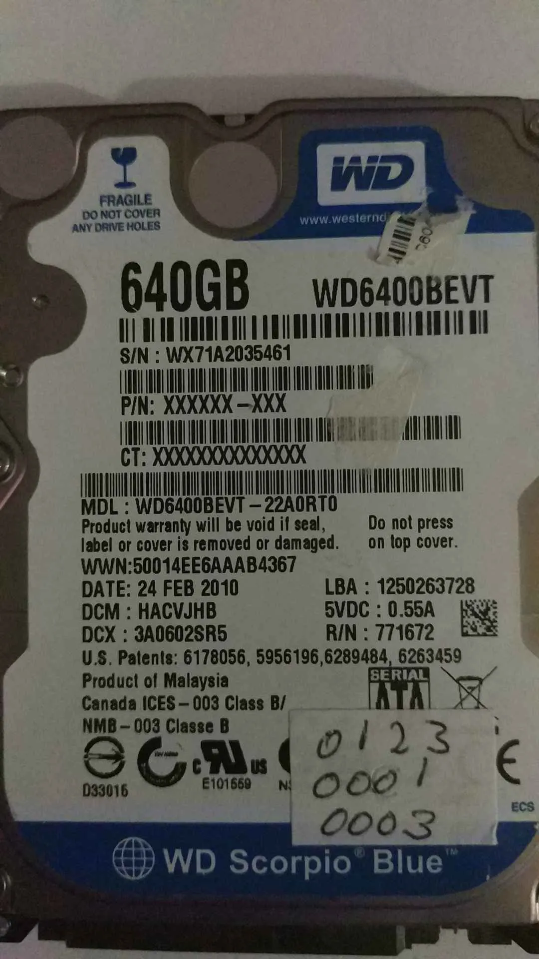 WD6400BEVT-22A0RT0