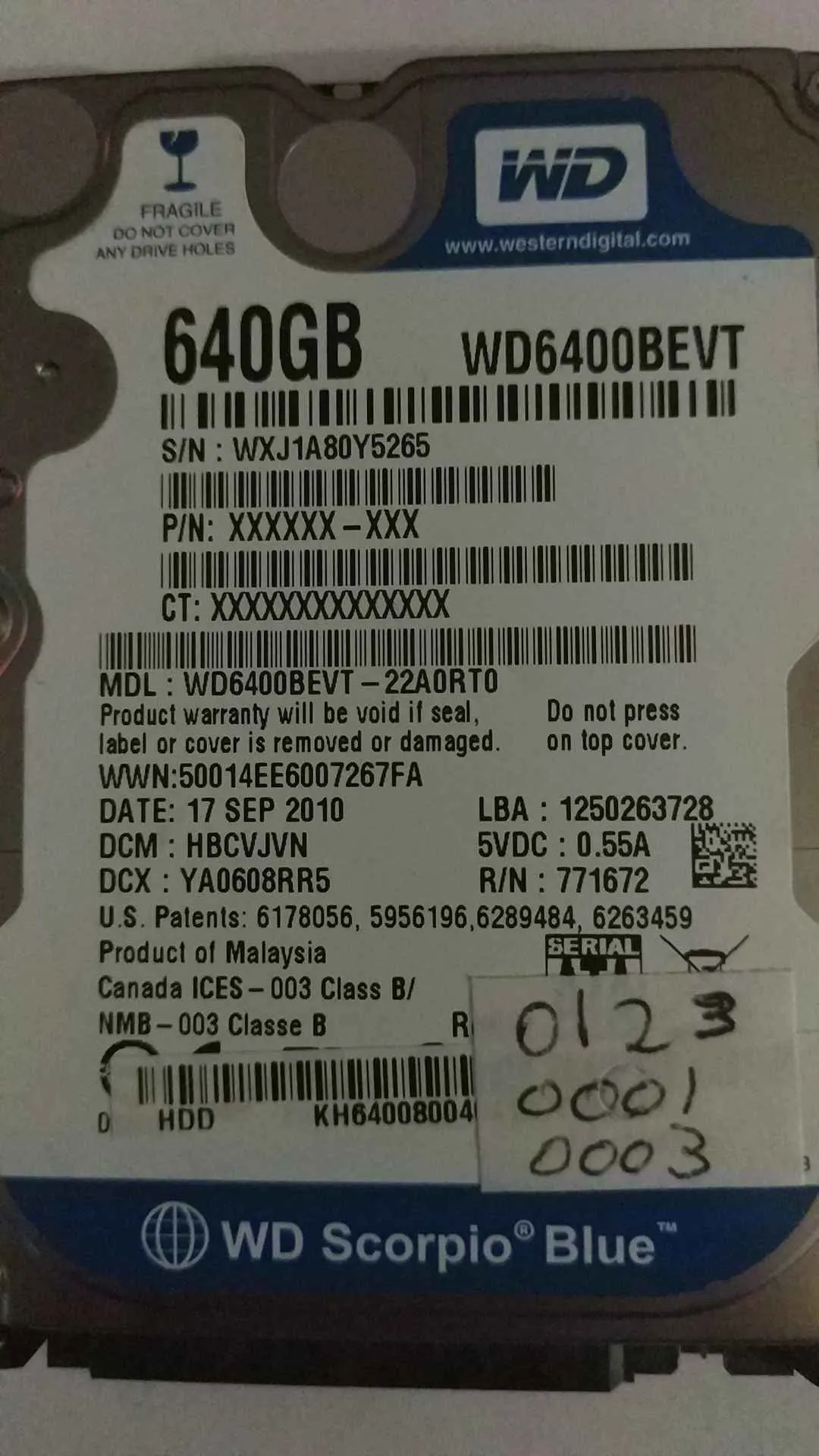 WD6400BEVT-22A0RT0