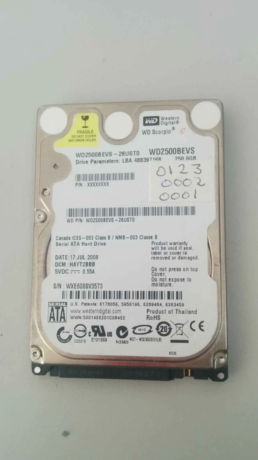 WD2500BEVS-26UST0