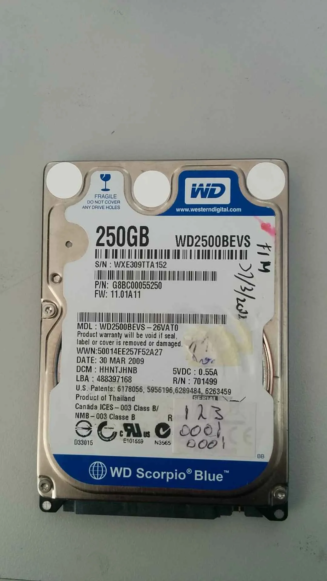 WD2500BEVS-26VAT0