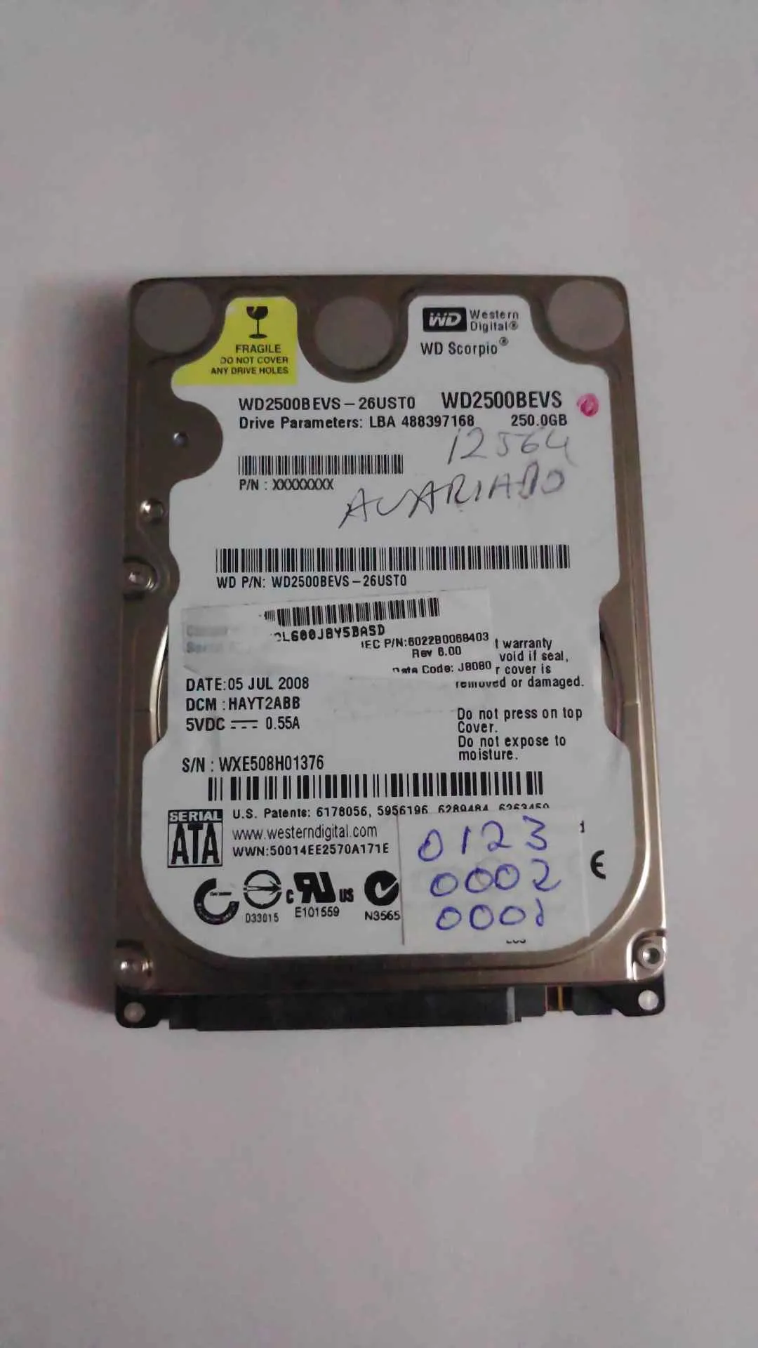 WD2500BEVS-26UST0