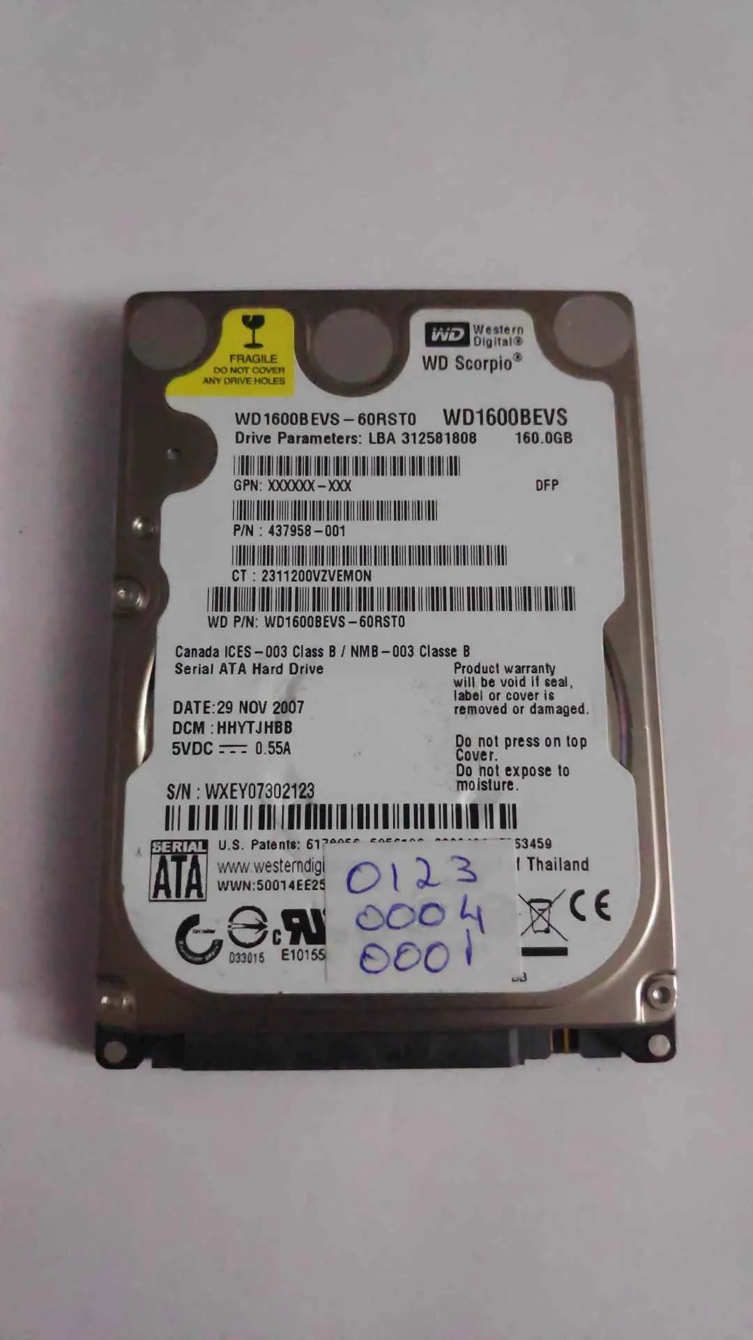 WD1600BEVS-60RST0