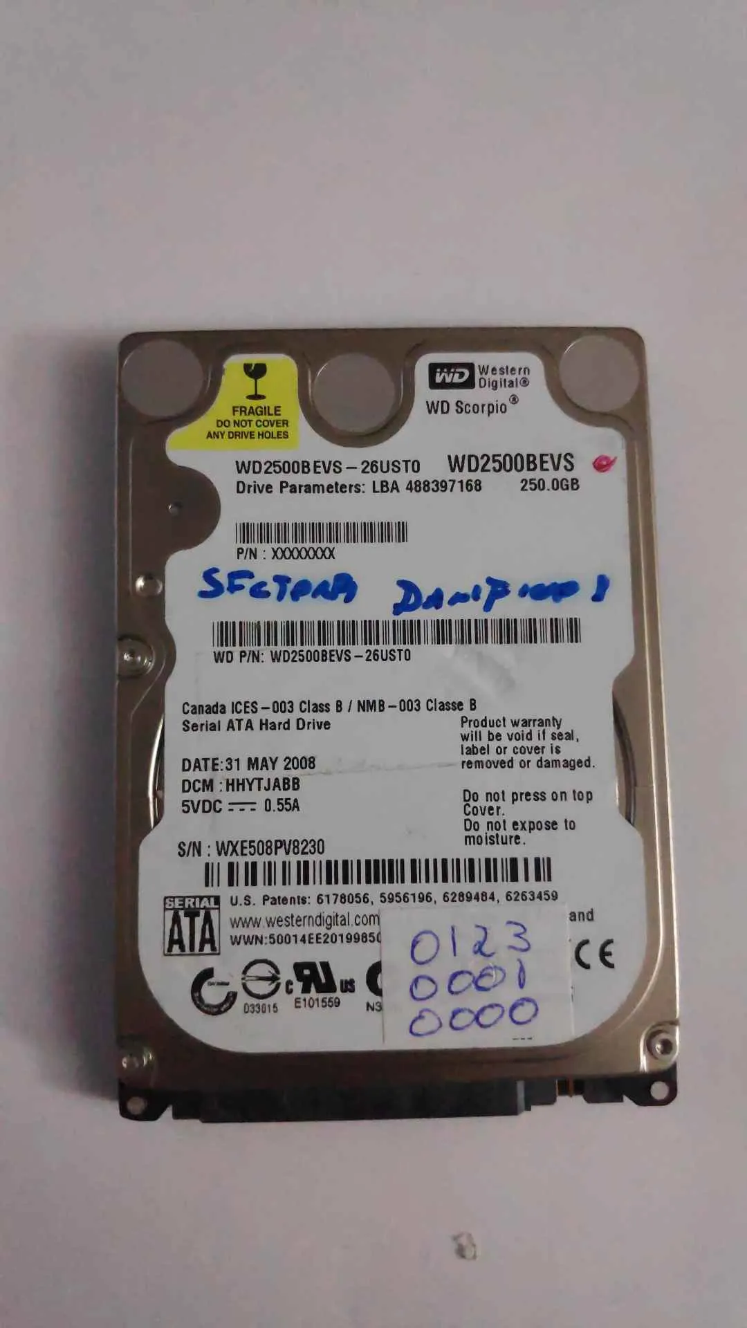 WD2500BEVS-26UST0