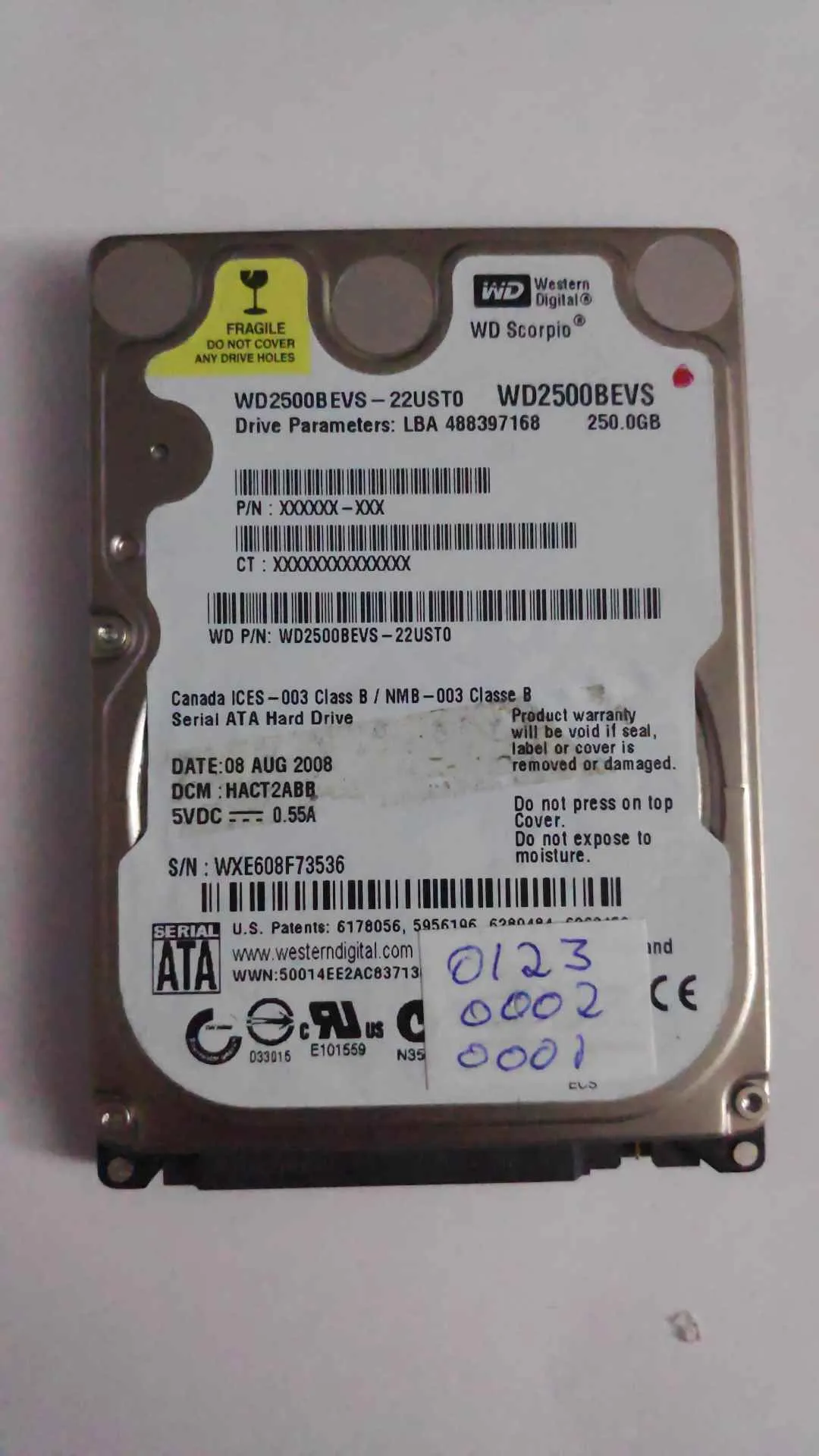 WD2500BEVS-22UST0