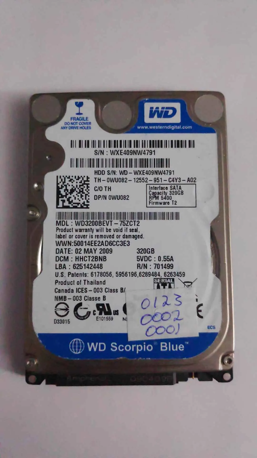 WD3200BEVT-75ZCT2