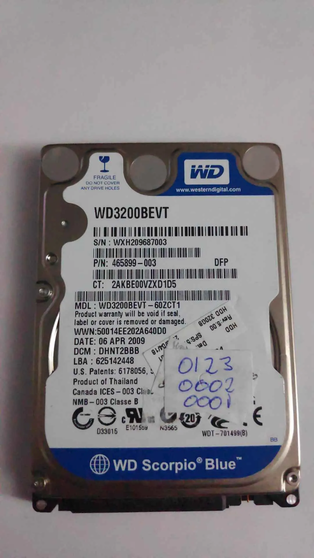 WD3200BEVT-60ZCT1