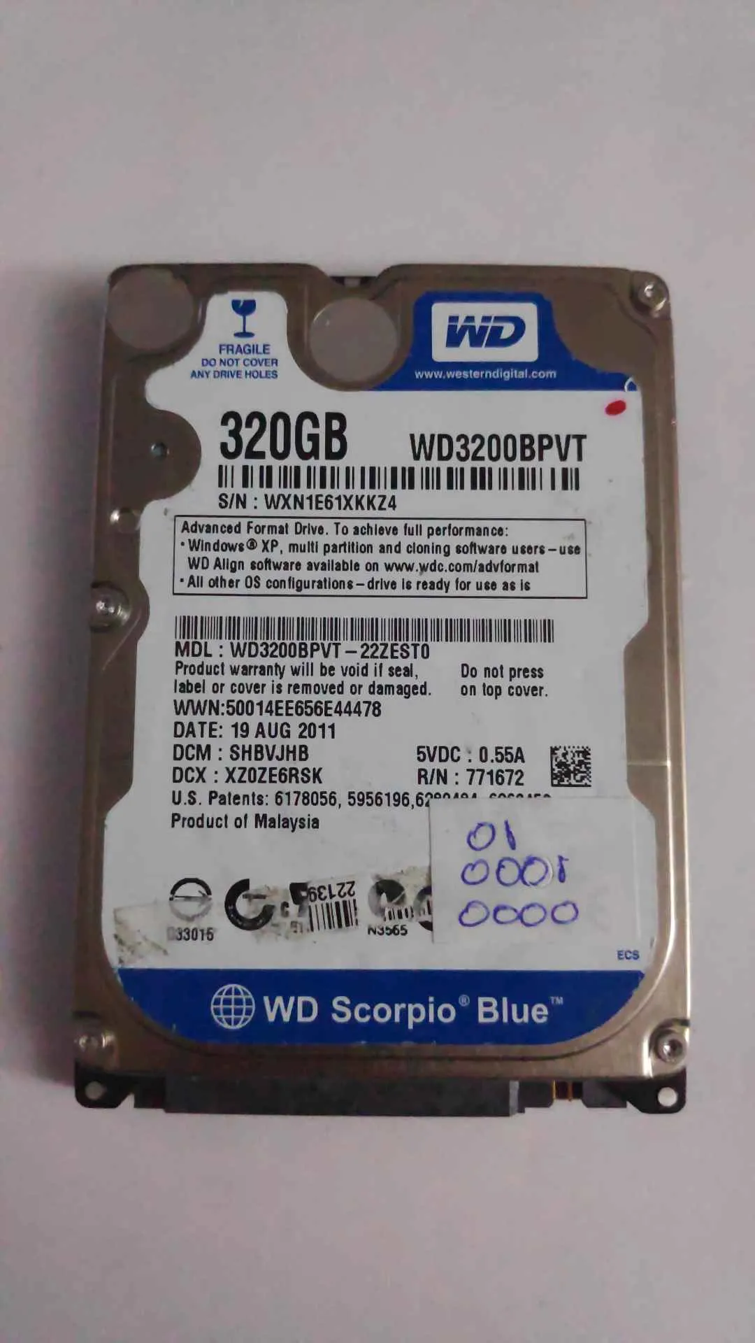 WD3200BPVT-22ZEST0