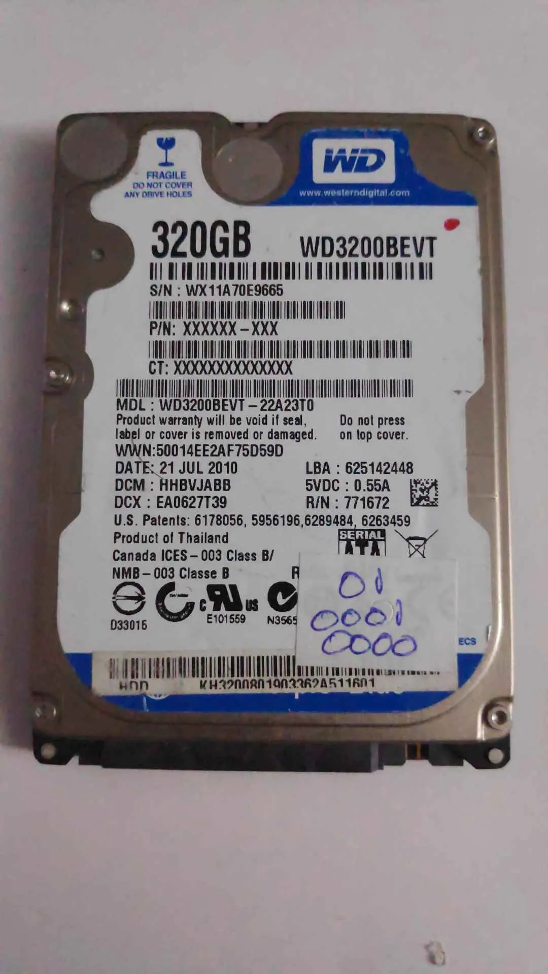 WD3200BEVT-22A23T0