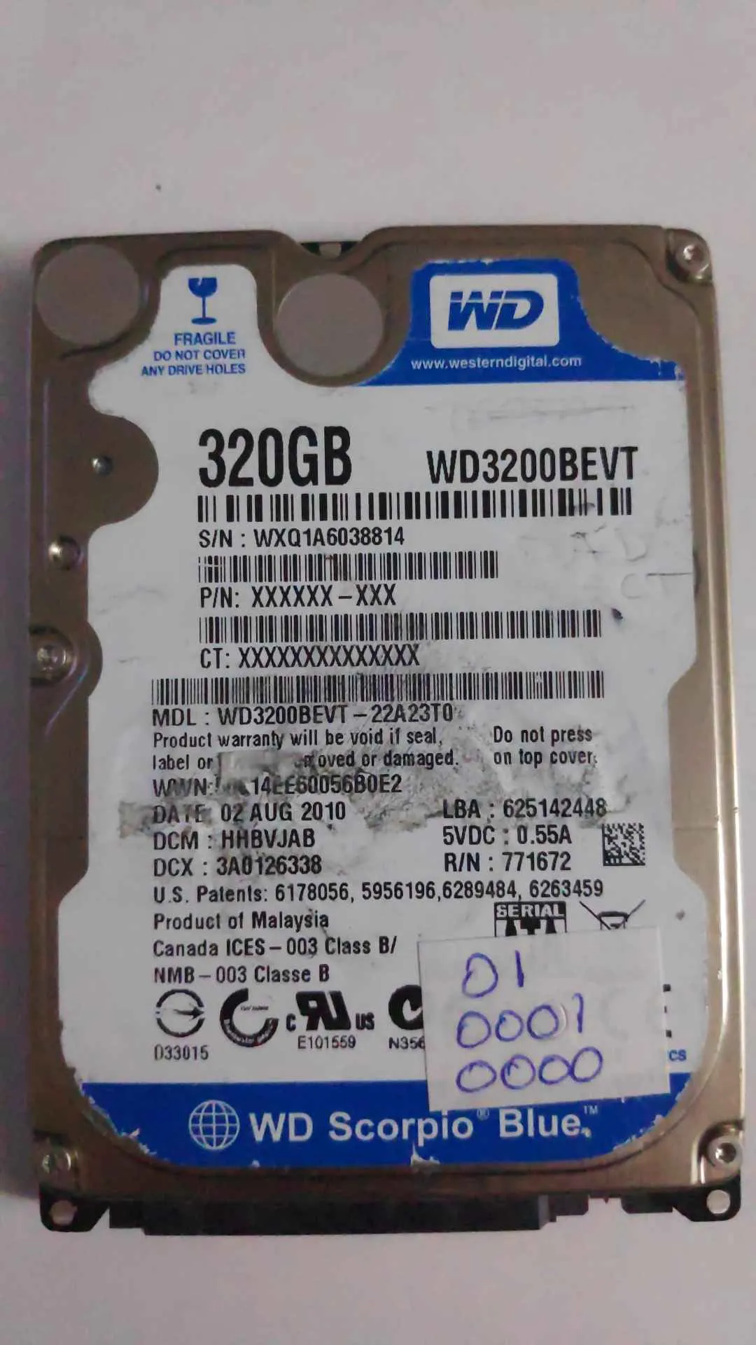 WD3200BEVT-22A23T0