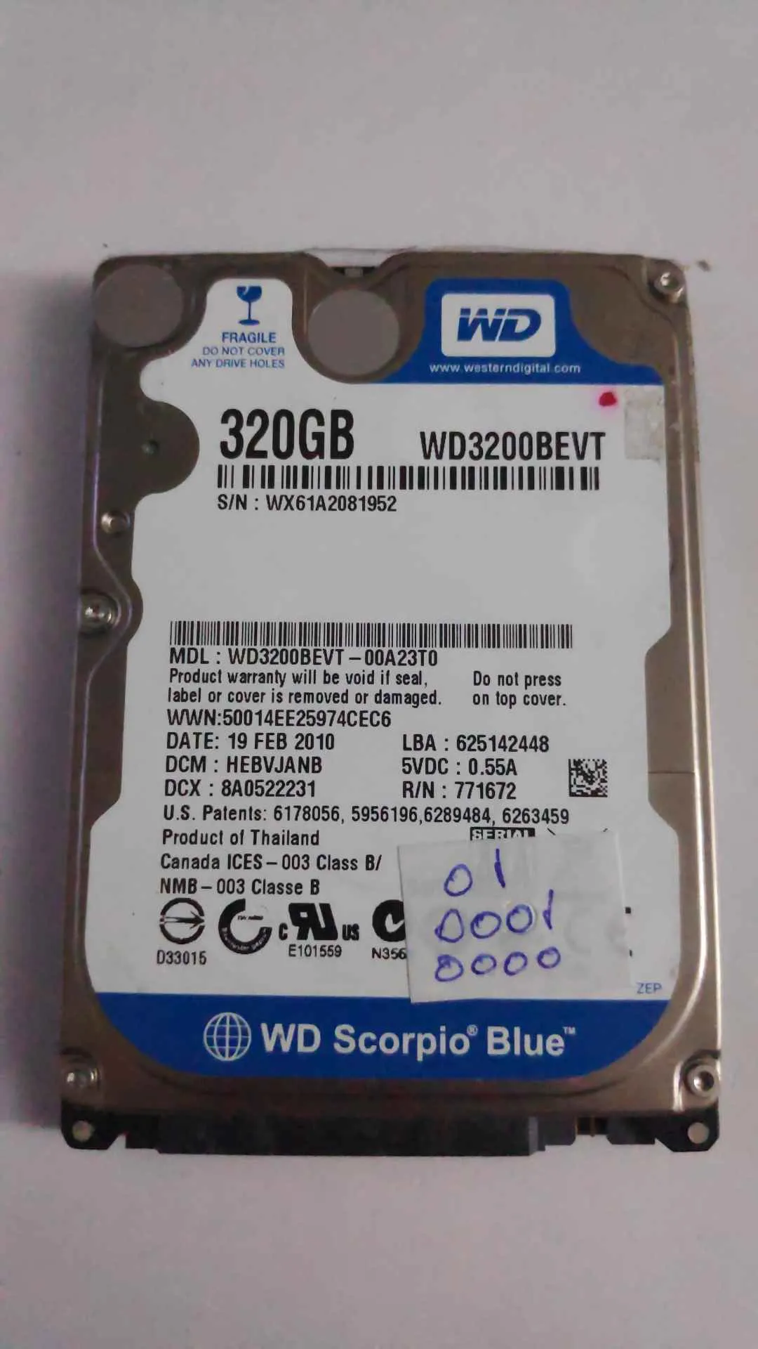 WD3200BEVT-00A23T0