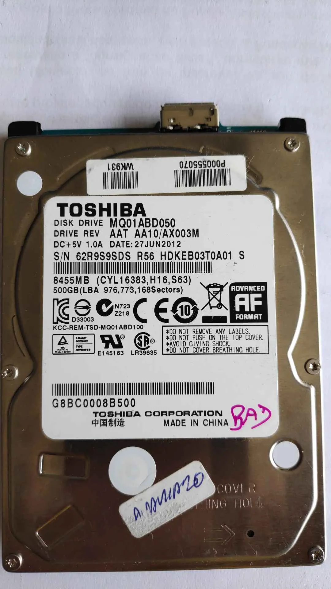 Toshiba MQ01ABD050