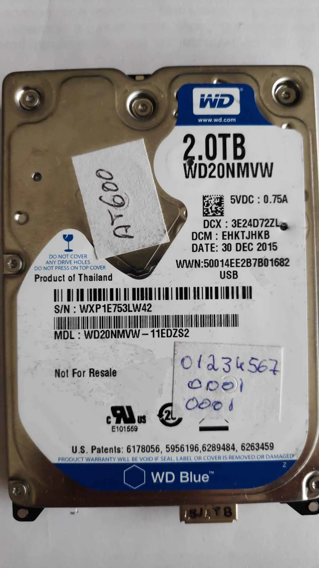 Western Digital WD20NMVW-11EDZS2 S/N WXP1E753LW42