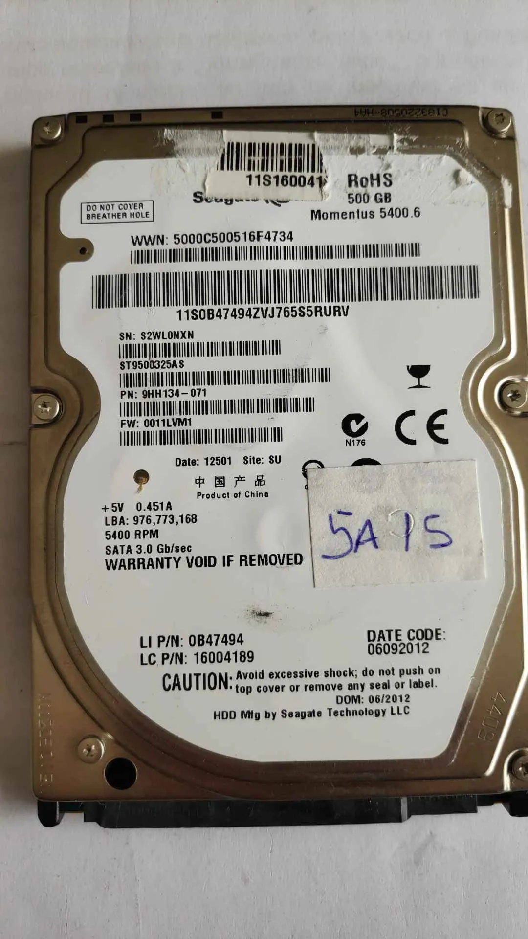 Seagate ST9500325AS