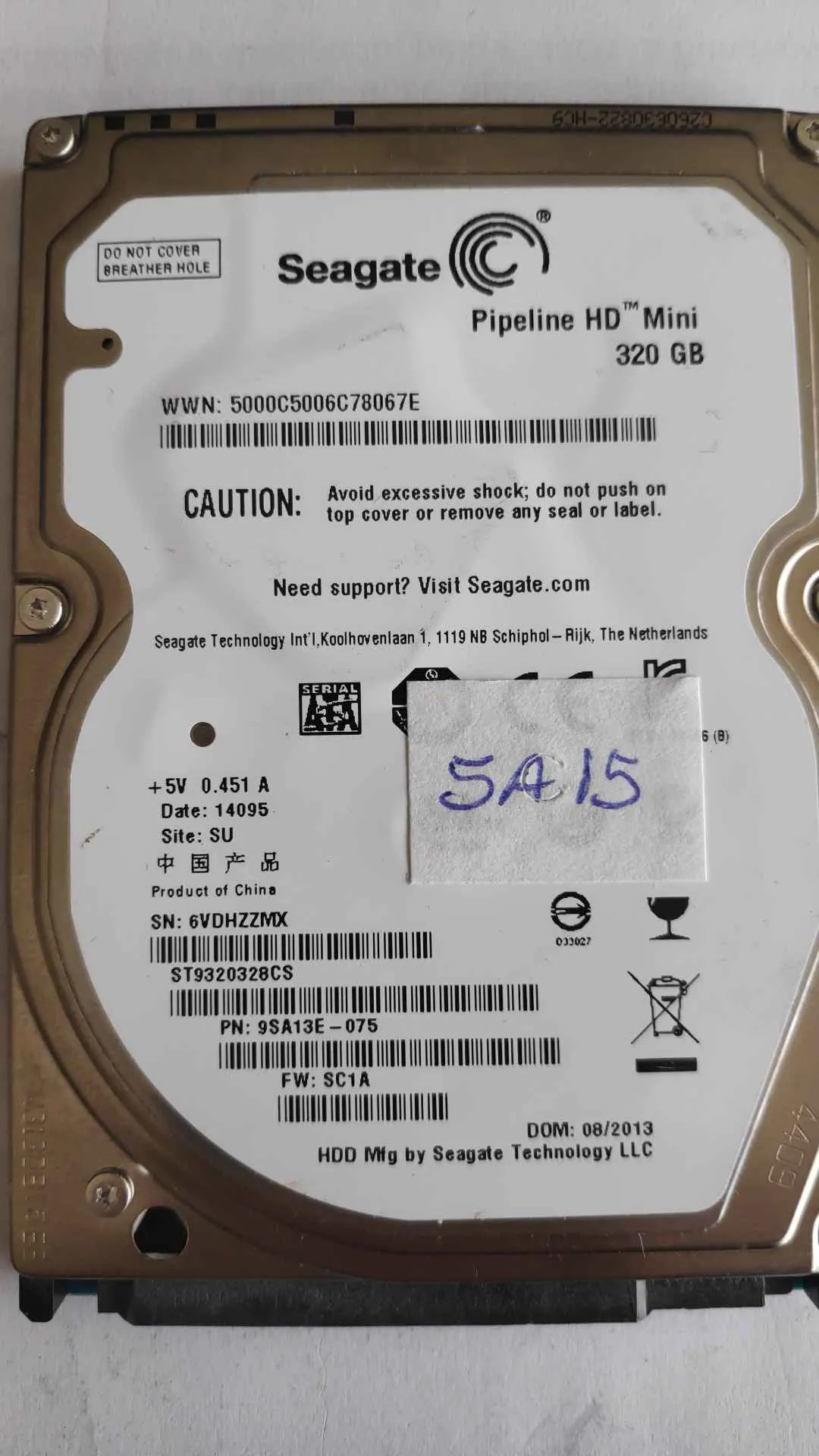 Seagate ST9320328CS S/N 6VDHZZMX