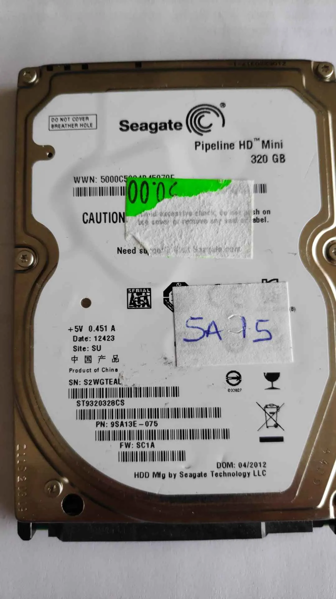 Seagate ST9320328CS S/N S2WGTEAL