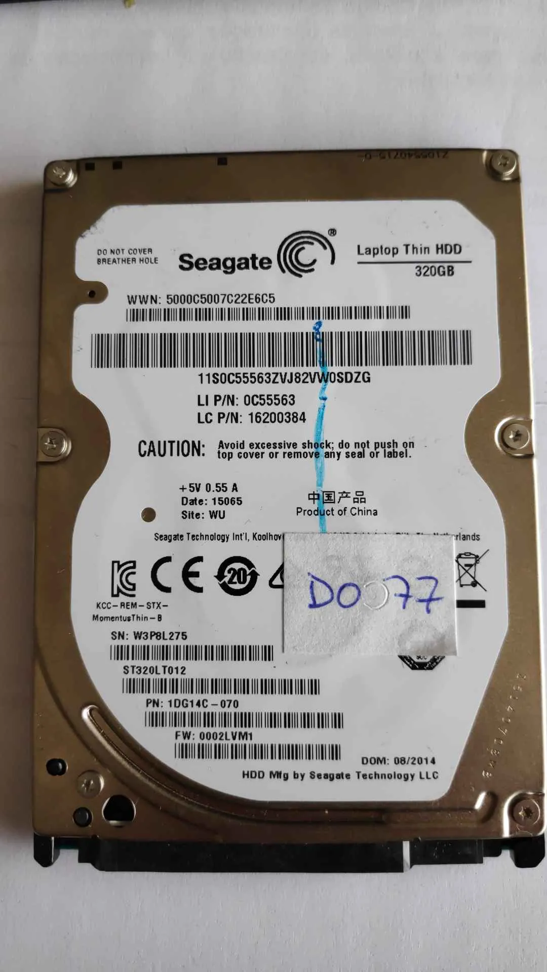Seagate ST320LT012 S/N W3P8L275