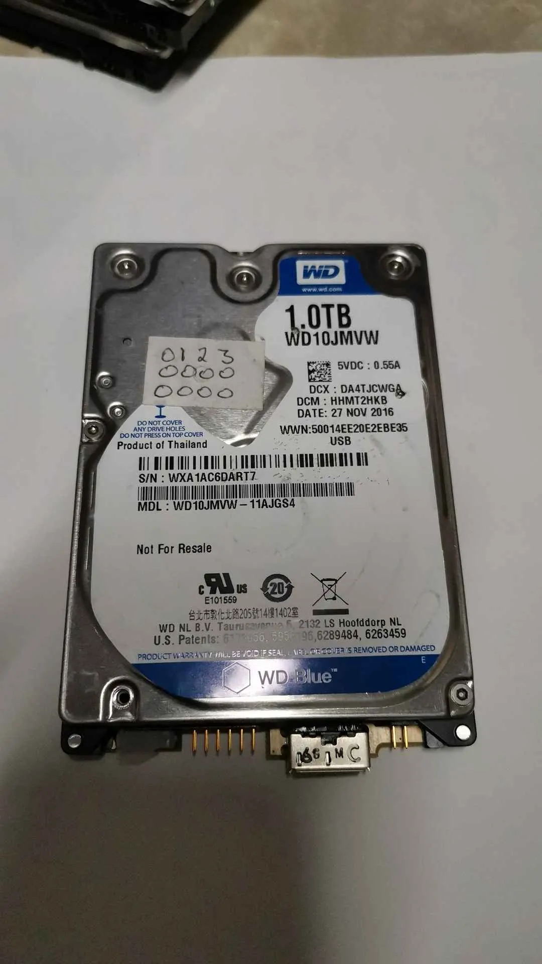 Western Digital WD10JMVW-11AJGS4 S/N WXA1AC6DART7