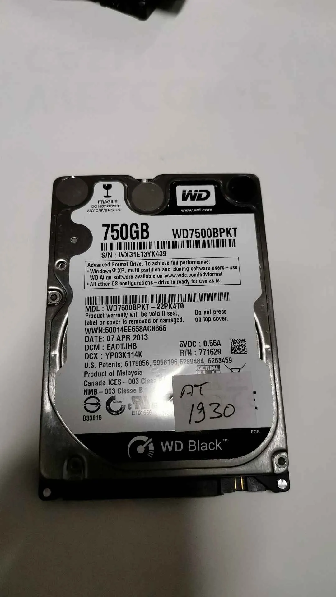 WD7500BPKT