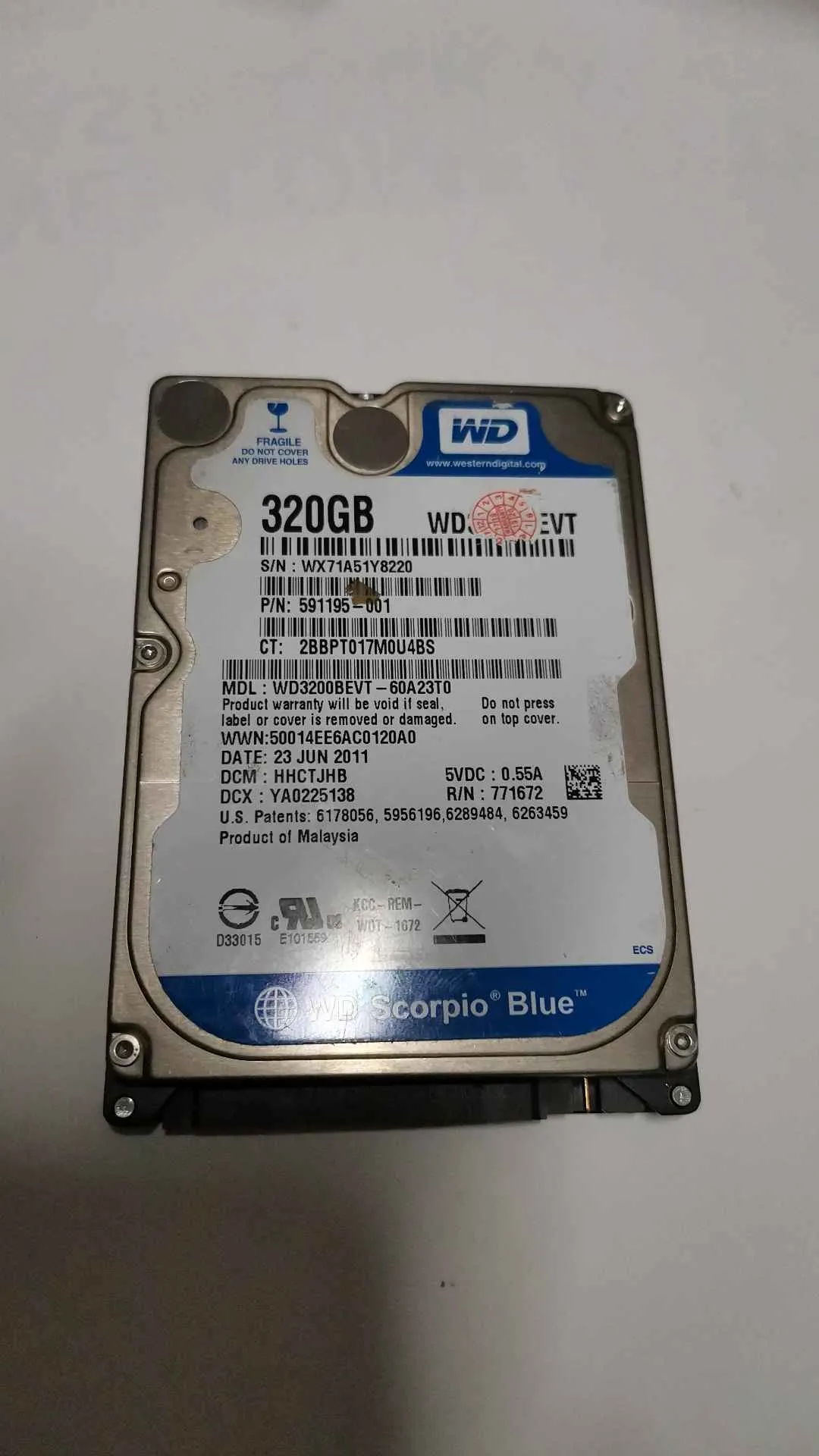WD3200BEVT-60A23T0