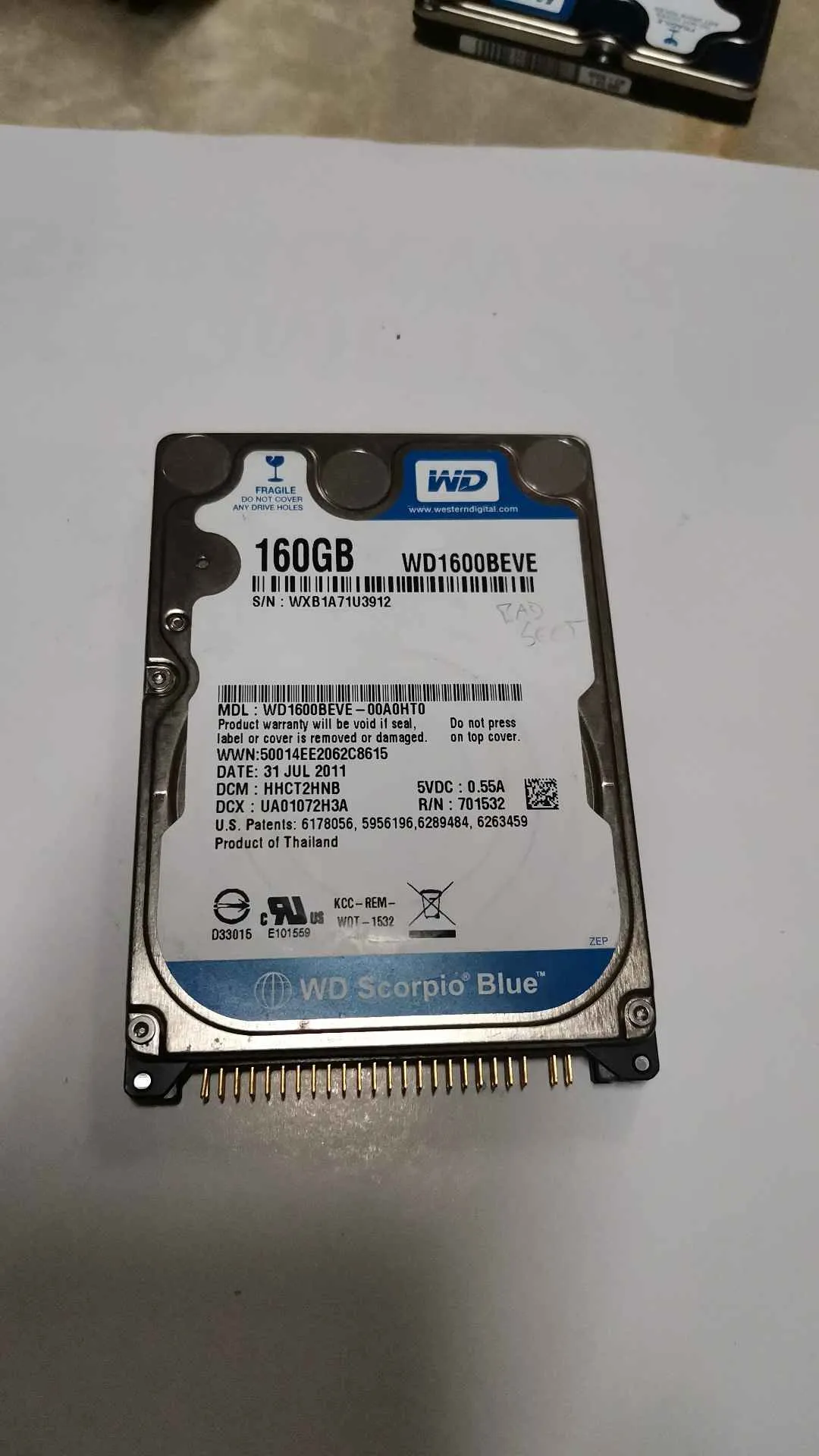 WD1600BEVE-00A0HT0
