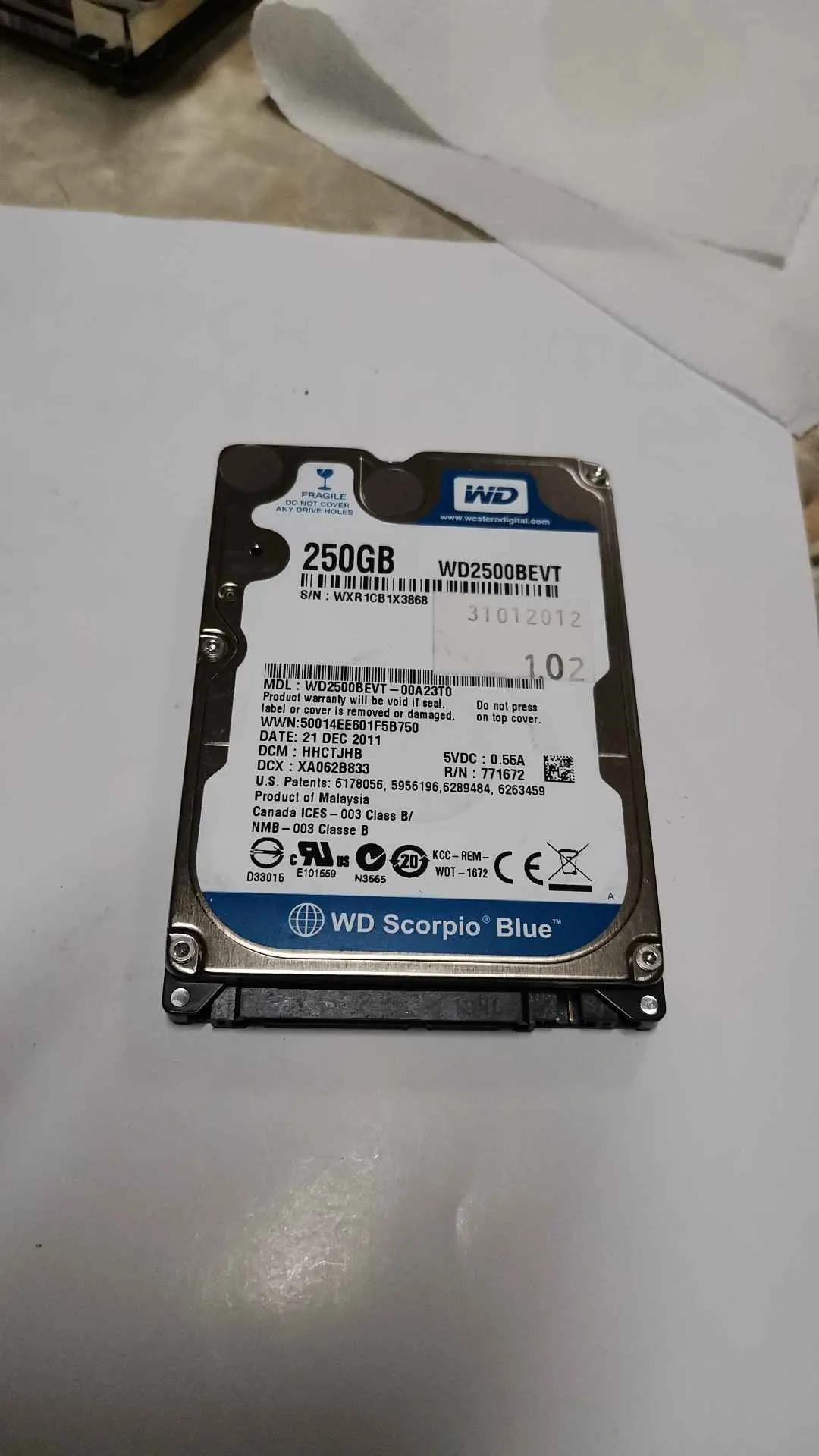 WD2500BEVT-00A23T0