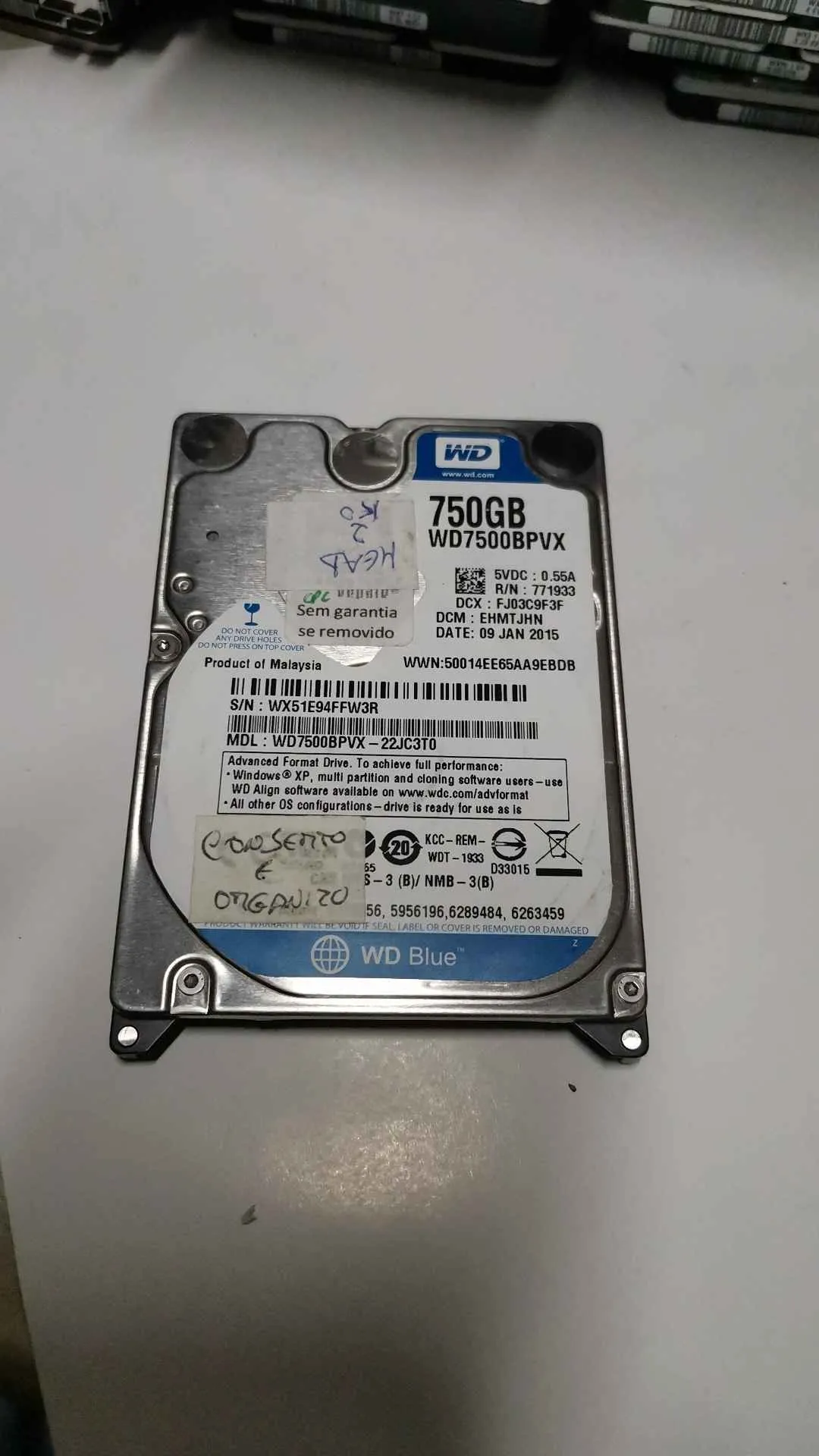 WD7500BPVX-22JC3T0