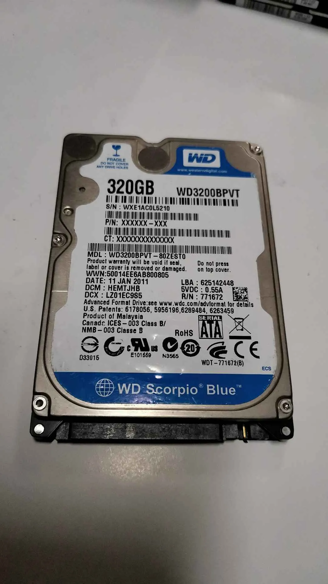 WD3200BPVT-80ZEST0