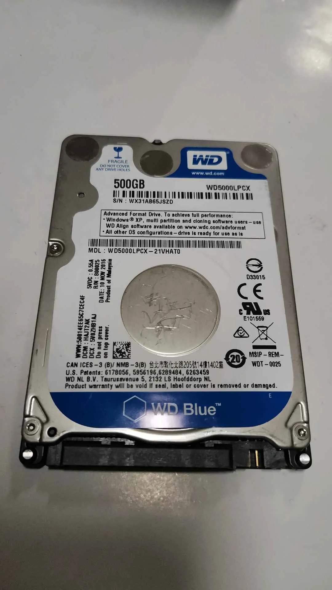 WD5000LPCX-21VHAT0