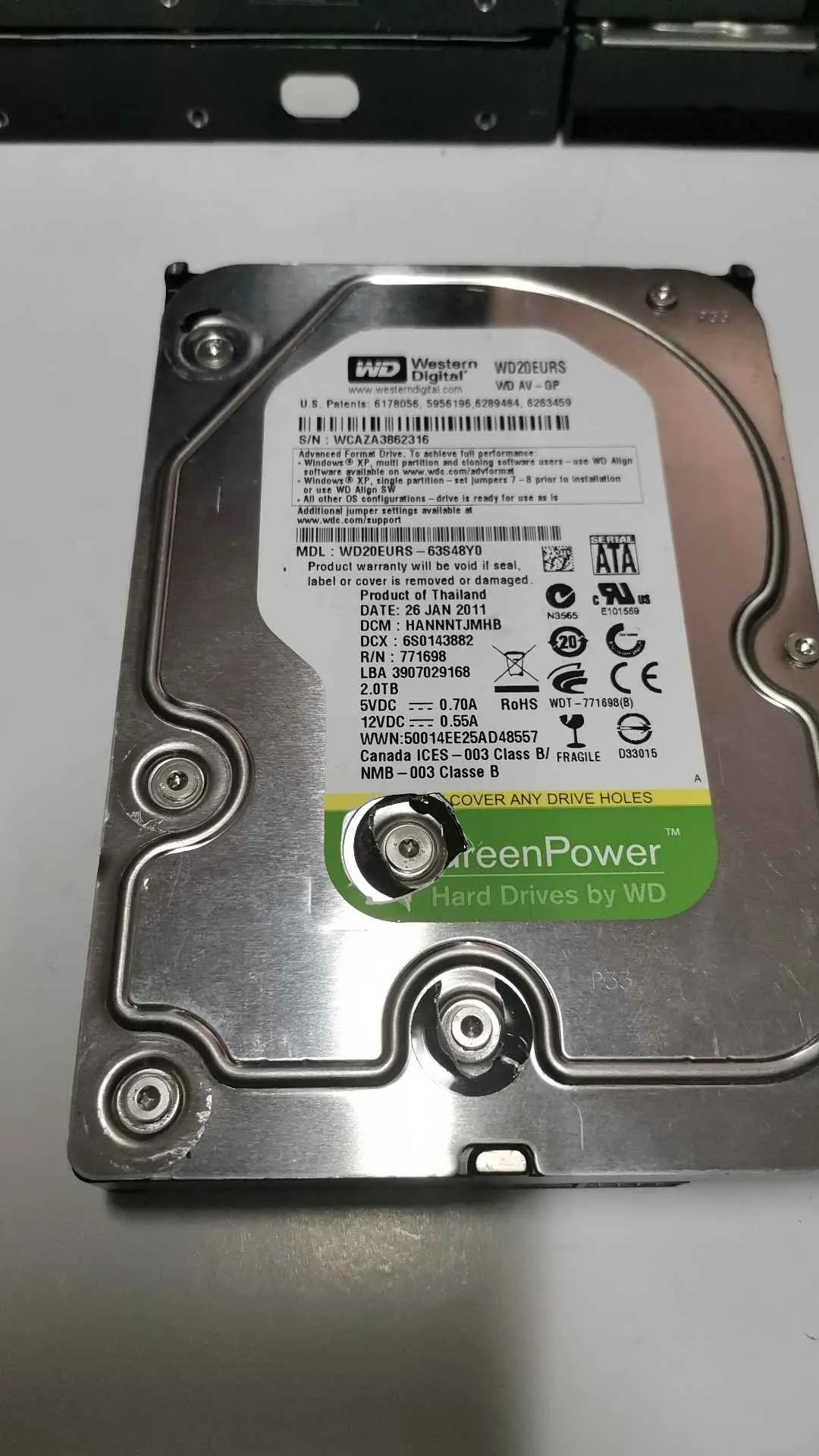 Western Digital WD20EURS-63S48Y0 S/N WCAZA3862316