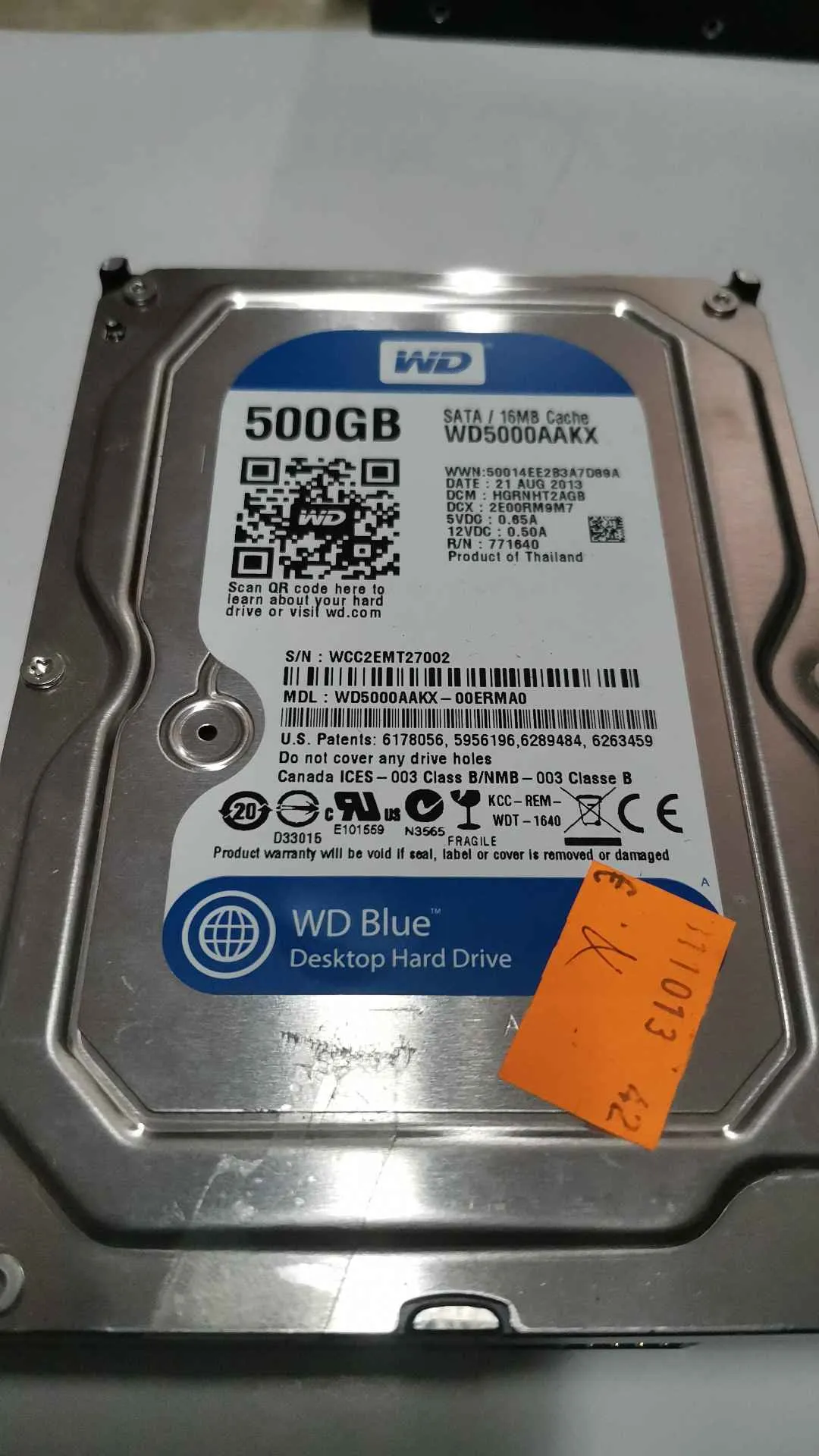 WD5000AAKX-00ERMA0