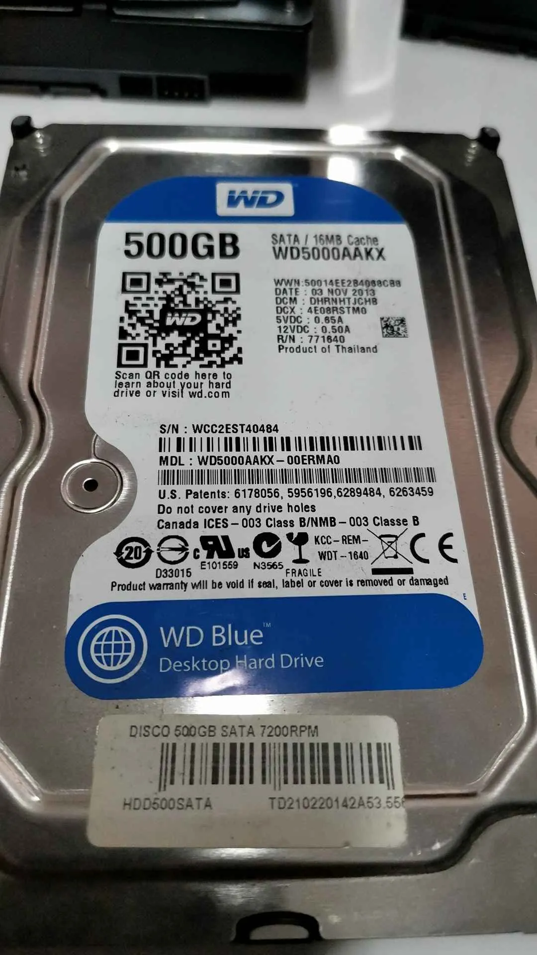 WD5000AAKX-00ERMA0
