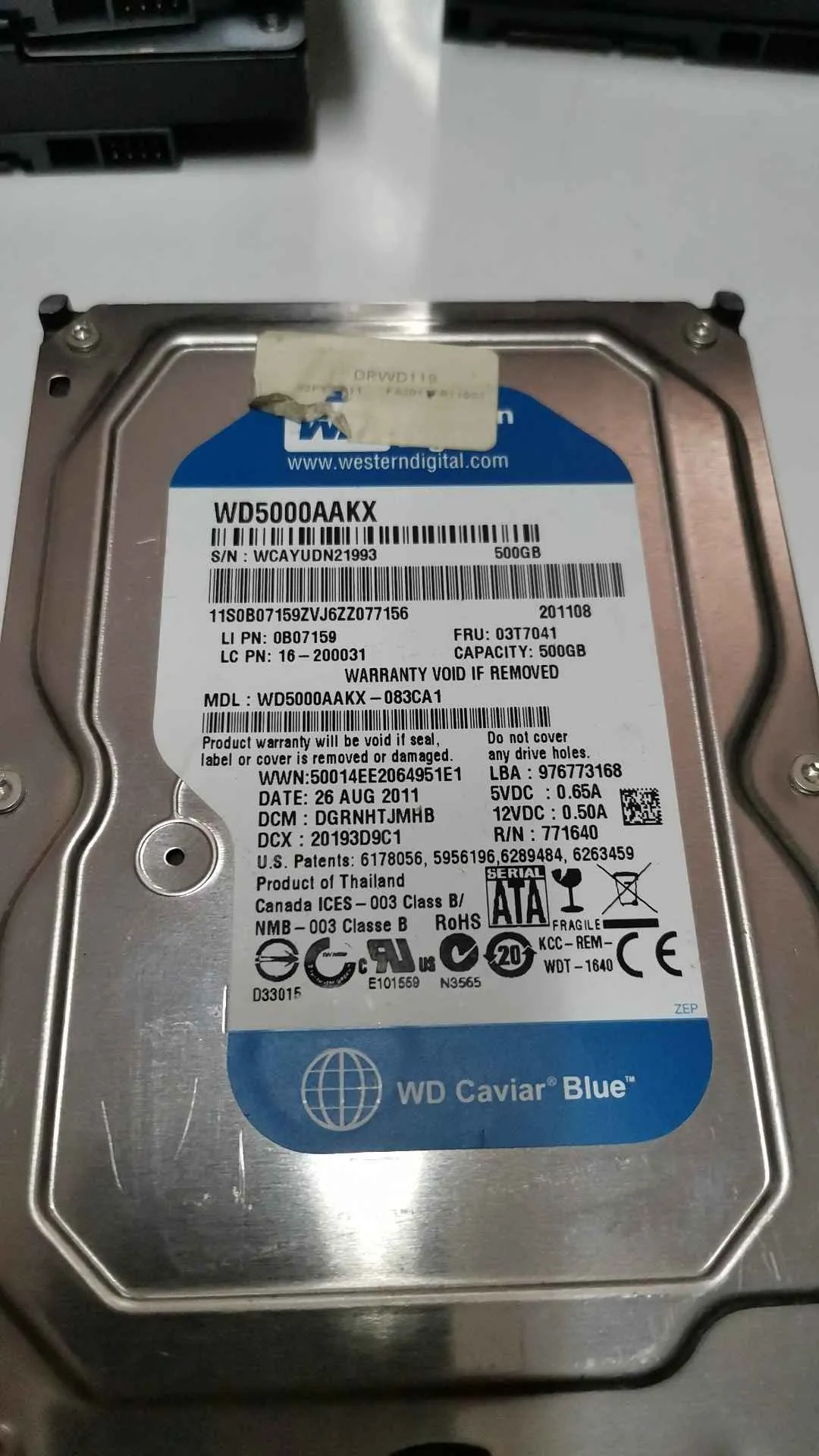 WD5000AAKX-083CA1