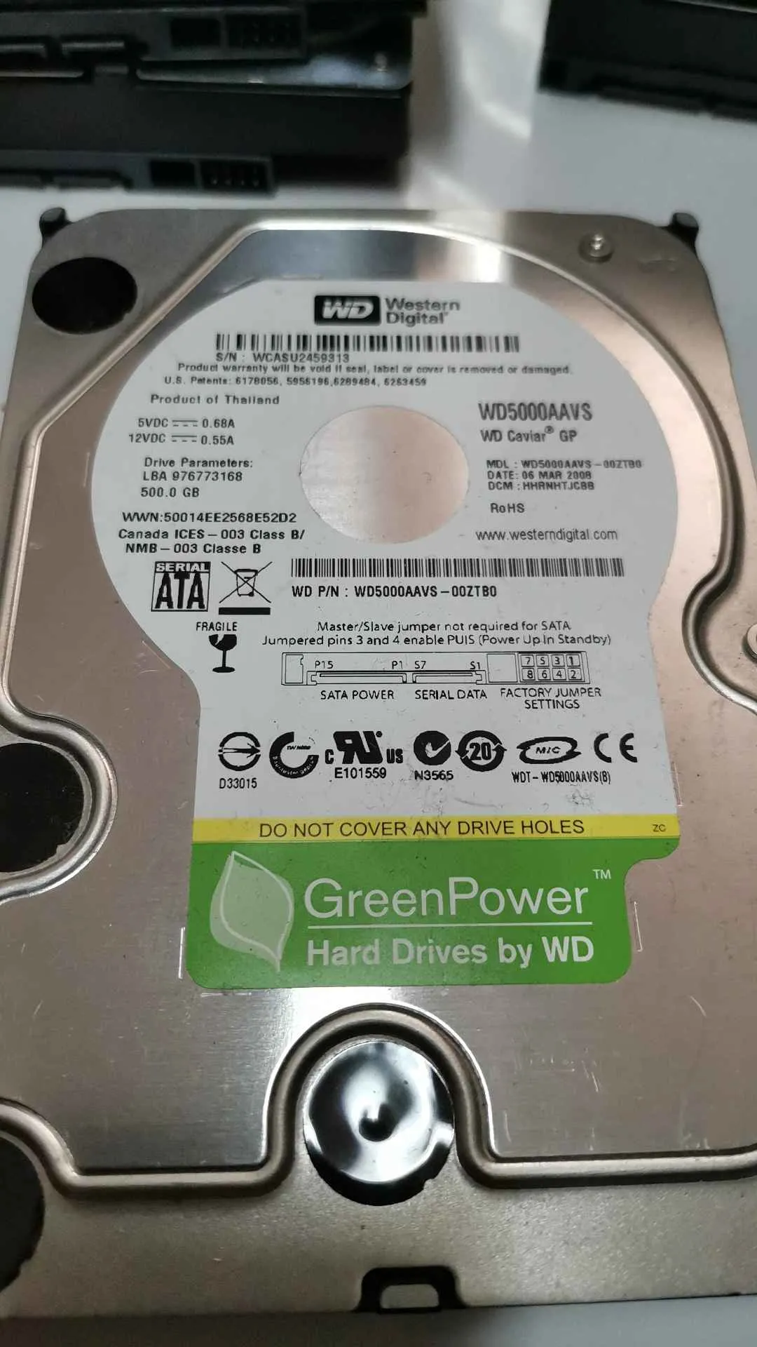 WD5000AAVS-00ZTB0