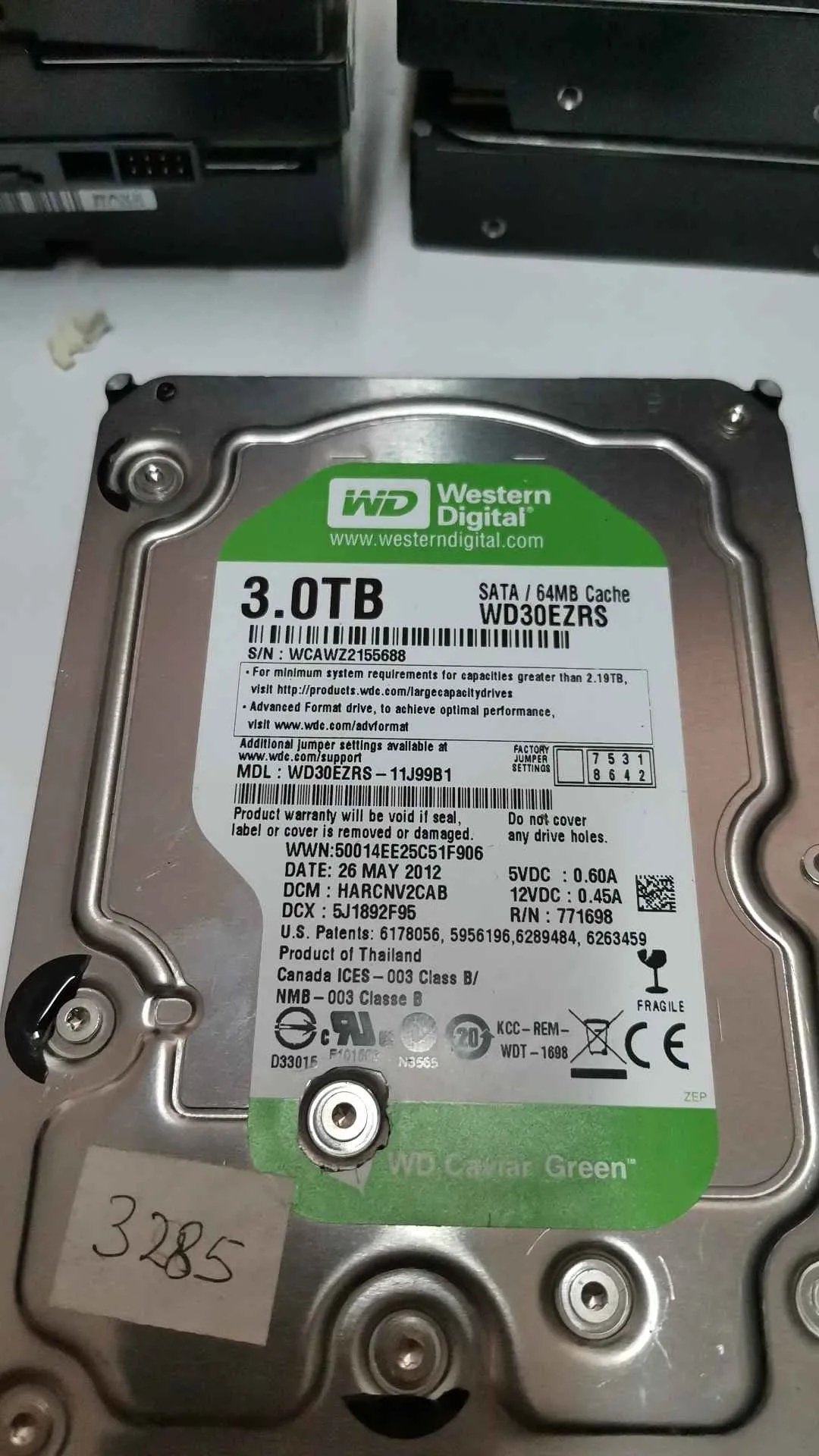 Western Digital WD30EZRS-11J99B1 S/N WCAWZ2155688