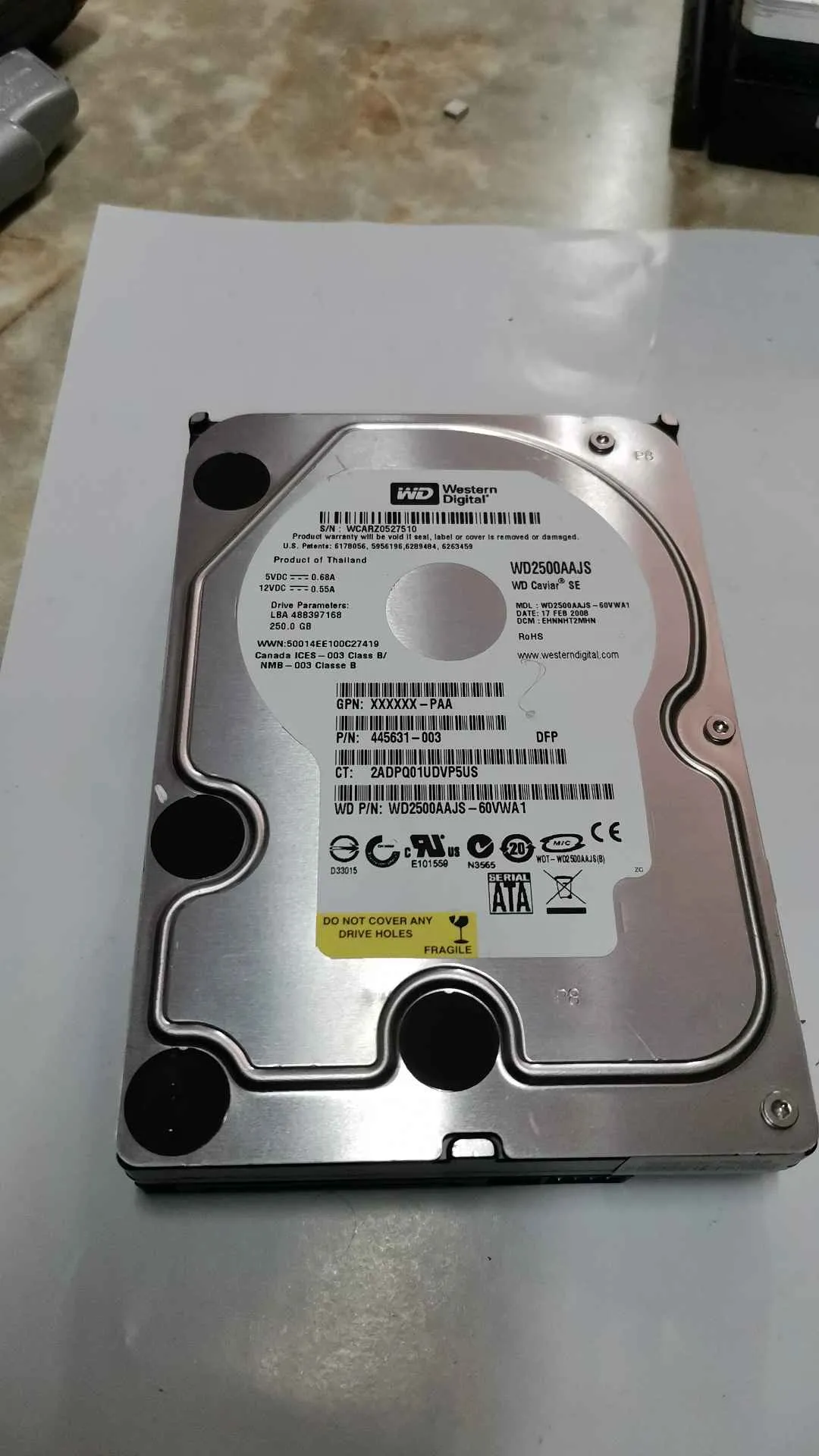 WD2500AAJS-60VWA1