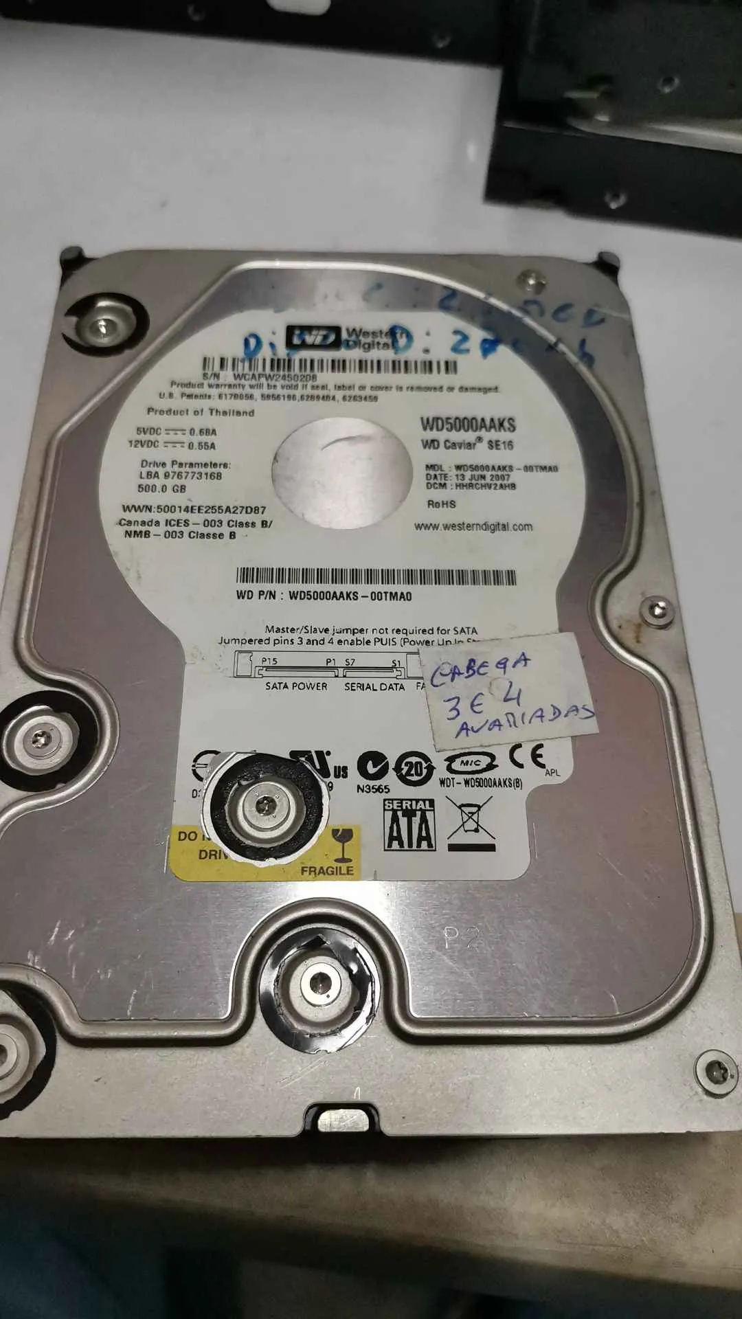 WD5000AAKS-00TMA0