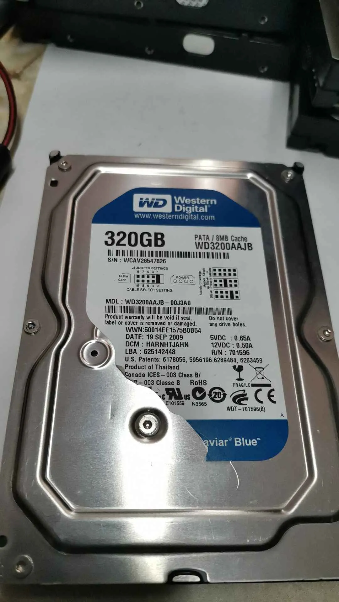 Western Digital WD3200AAJB-00J3A0 S/N WCAV26547826