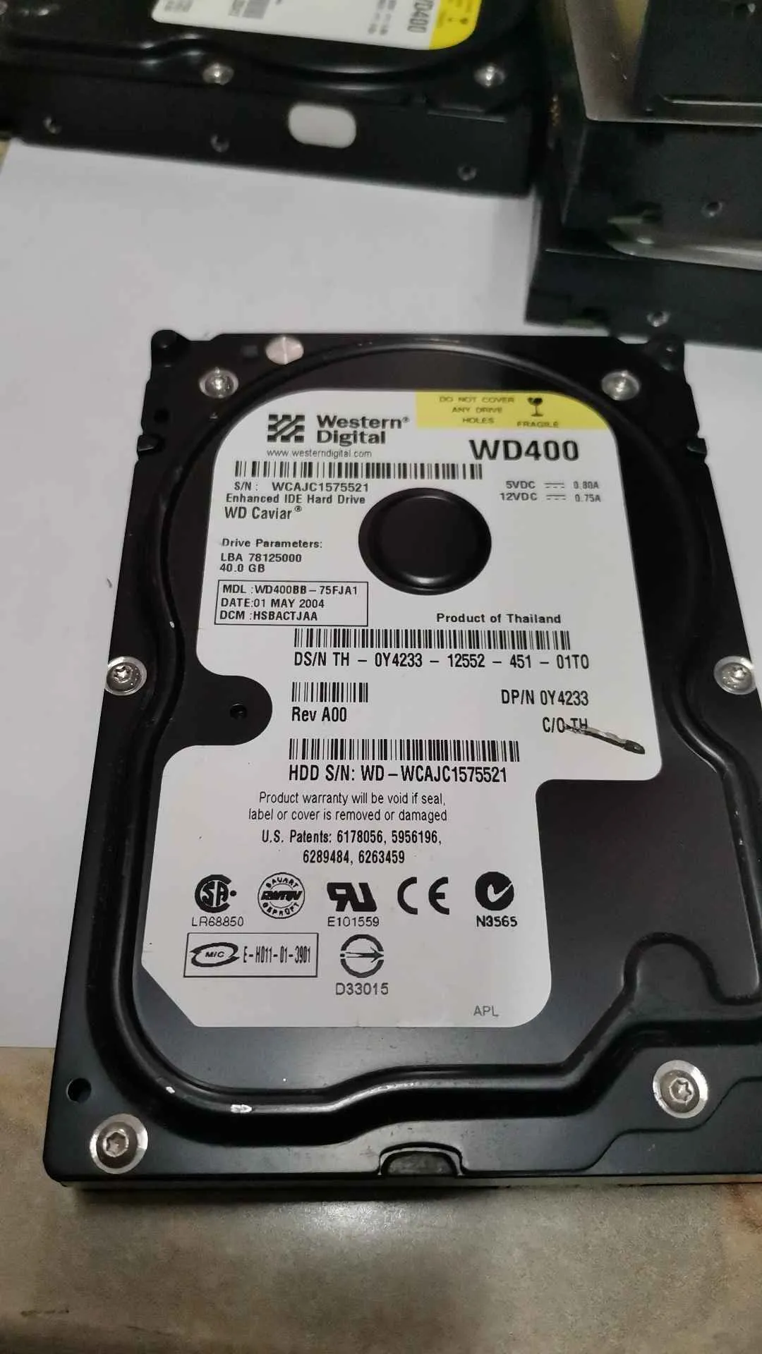 Western Digital WD-WCAJC1575521 S/N WCAJC1575521