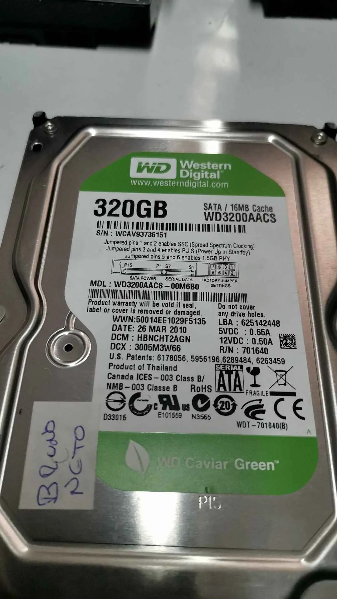WD3200AACS-00M6B0