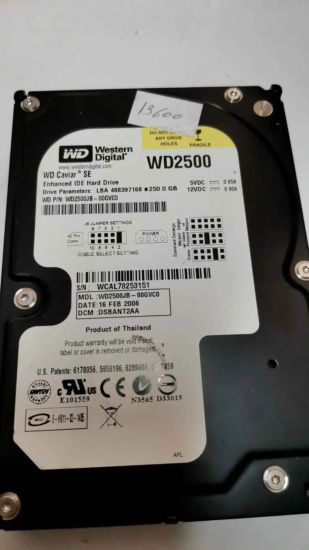 WD2500JB-00GVC0