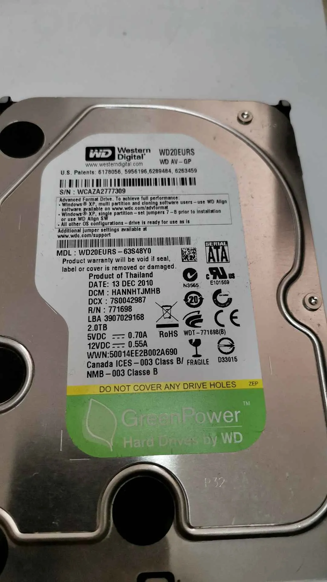 WD20EURS-63S48Y0